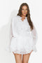 Women's short white dress Fineta Bogas