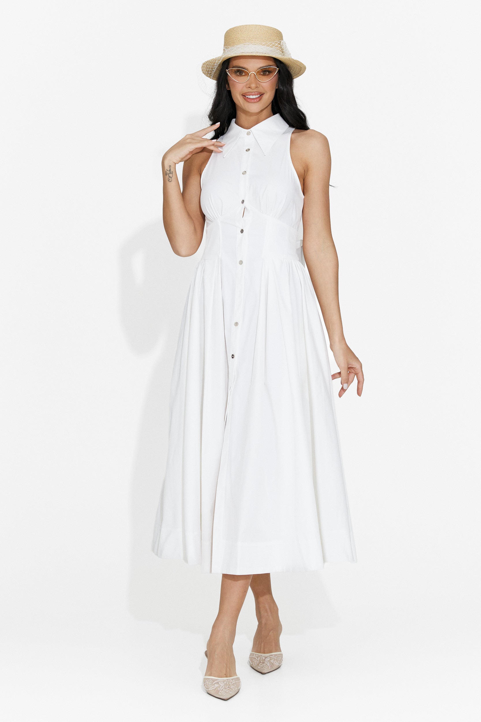 Rochie dama scurta alba Kimya Bogas