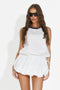 Women's short white dress Nanaria Bogas