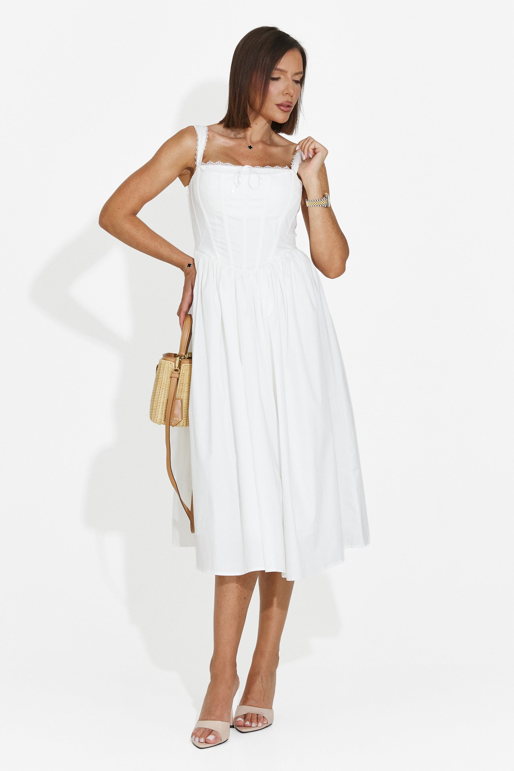 Vestido de mujer corto blanco Ofiliana Bogas