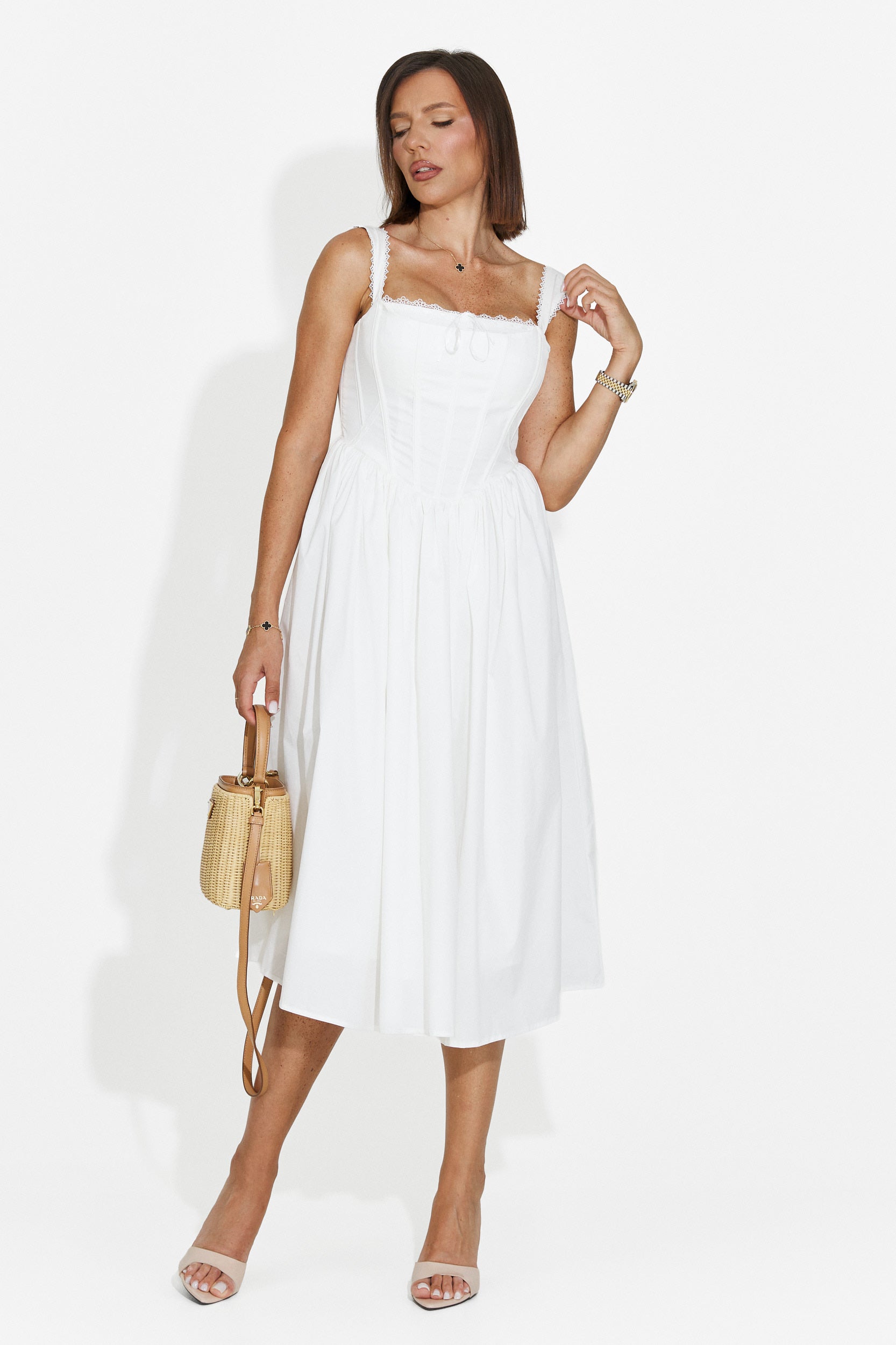 Vestido de mujer corto blanco Ofiliana Bogas