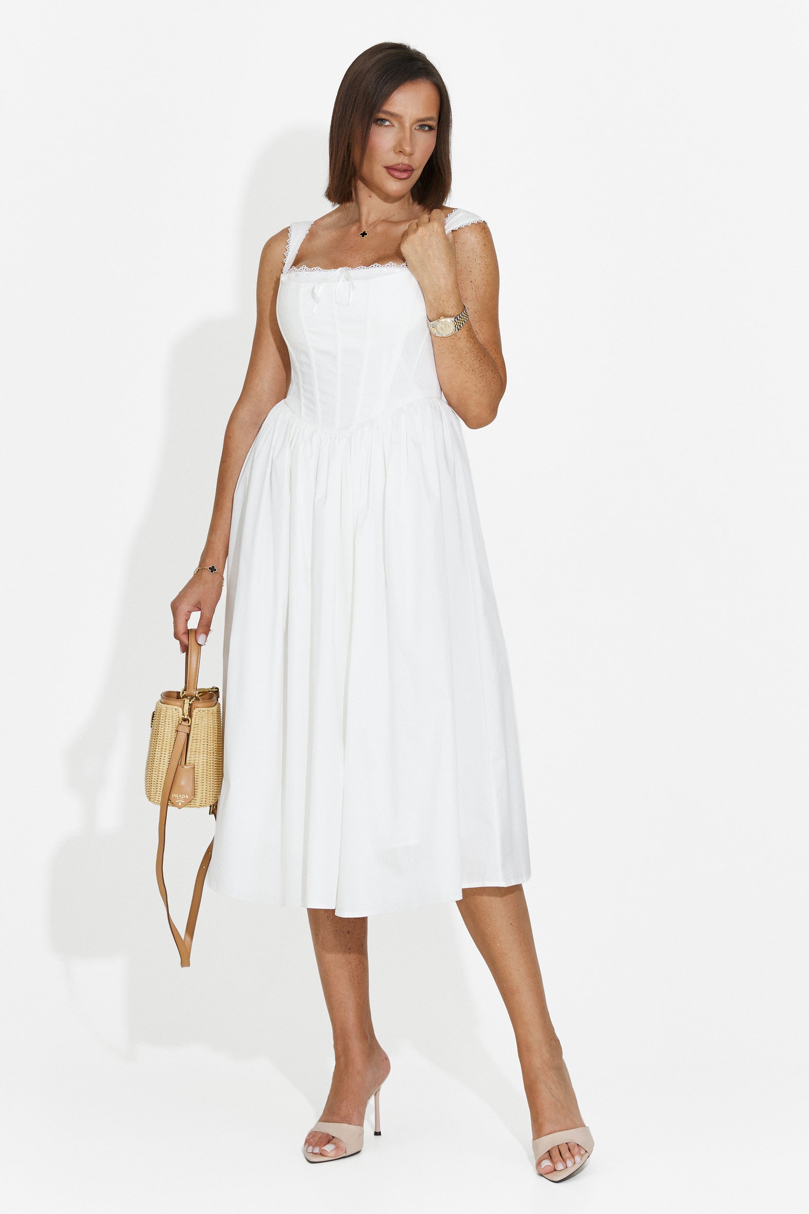 Vestido de mujer corto blanco Ofiliana Bogas