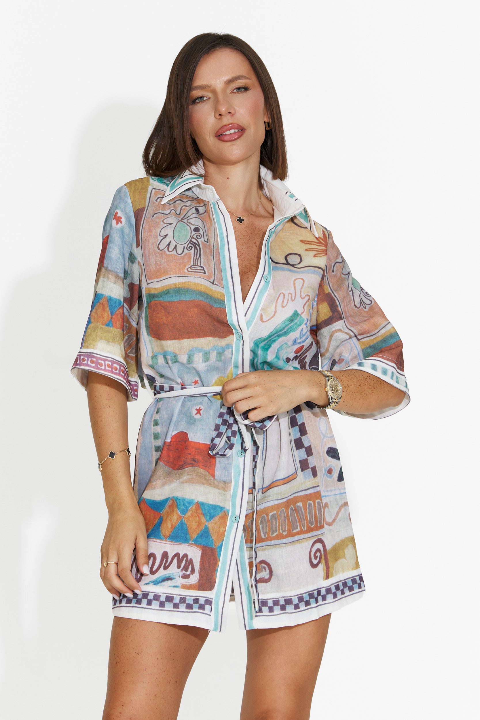 Short blue women's dress Lubiana Bogas