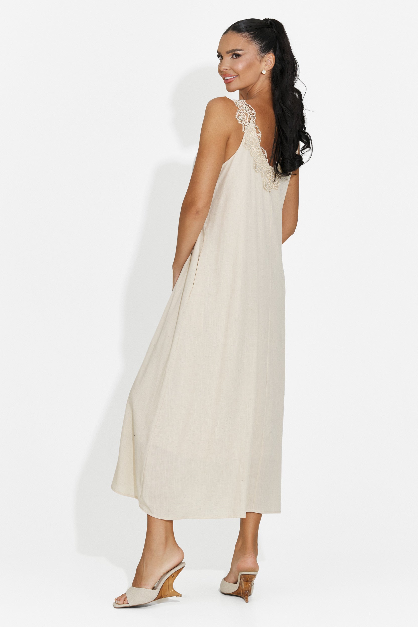 Vestido corto beige para mujer Clarinia Bogas