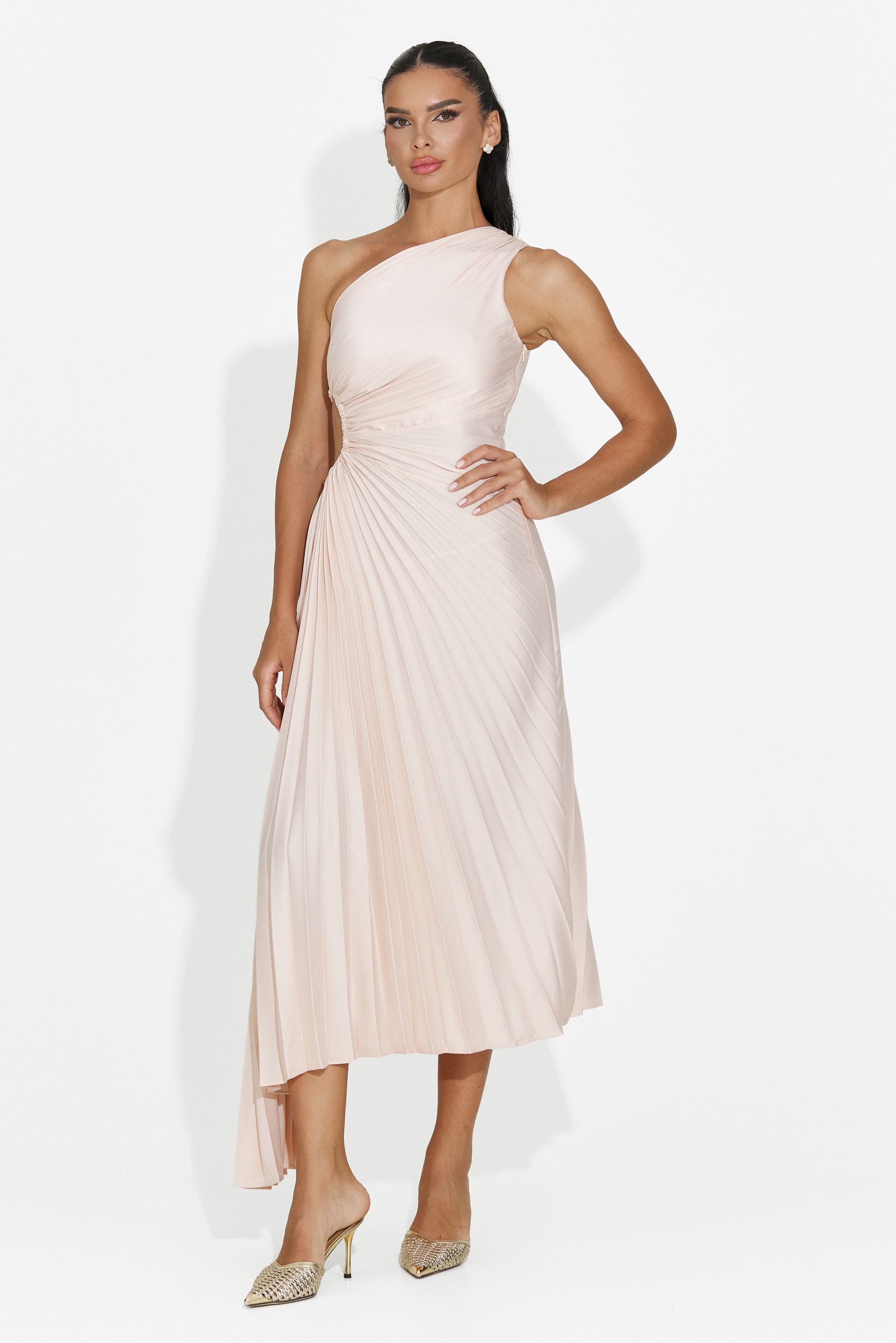 Women's short beige dress Delimia Bogas
