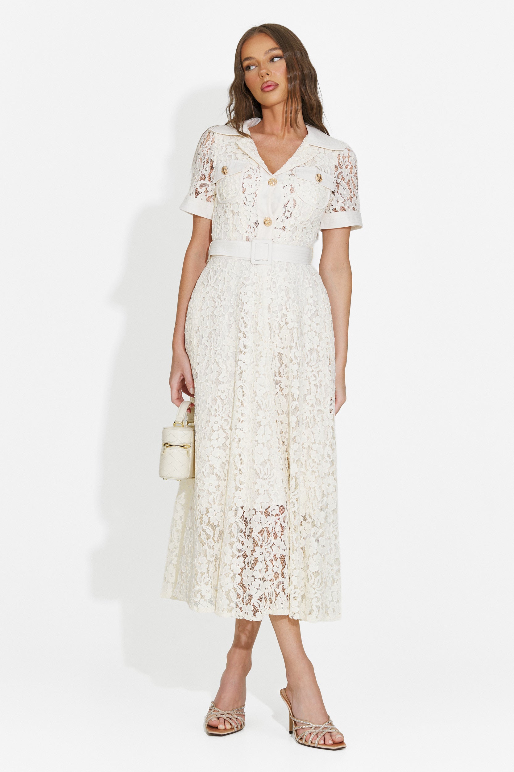 Vestido de mujer largo beige Vosira Bogas