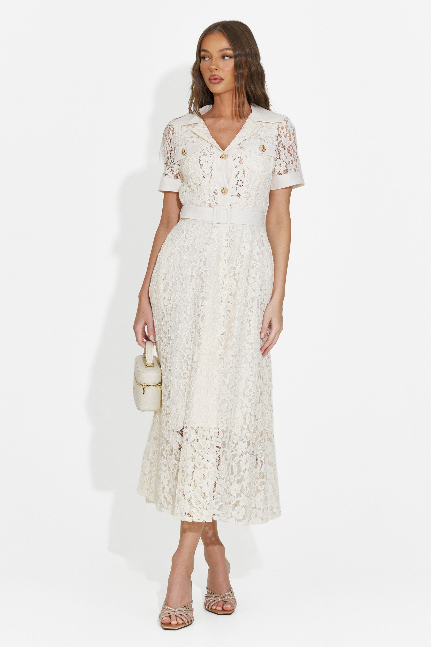 Vestido de mujer largo beige Vosira Bogas