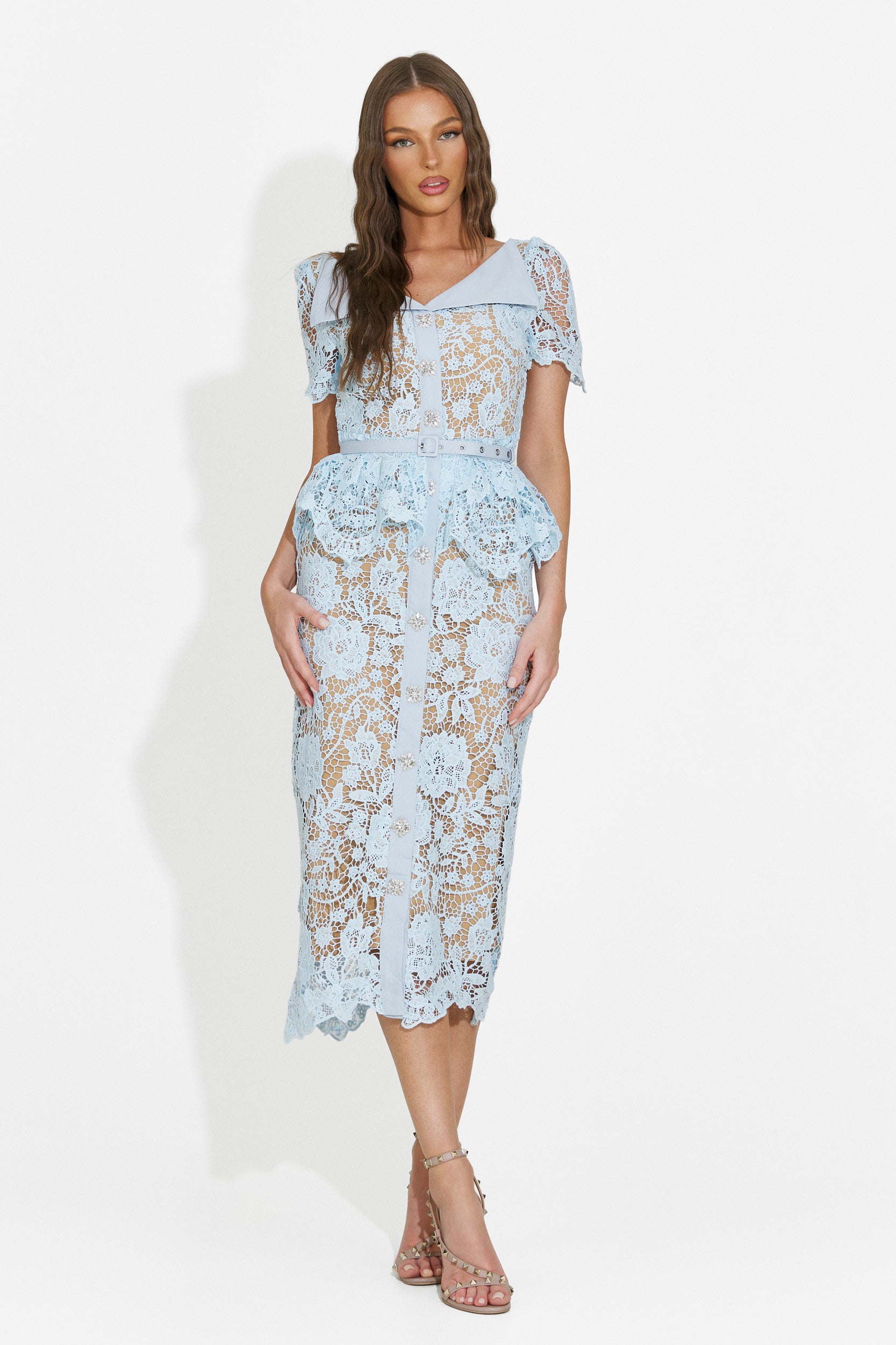 Women's short light blue dress Akaria Bogas