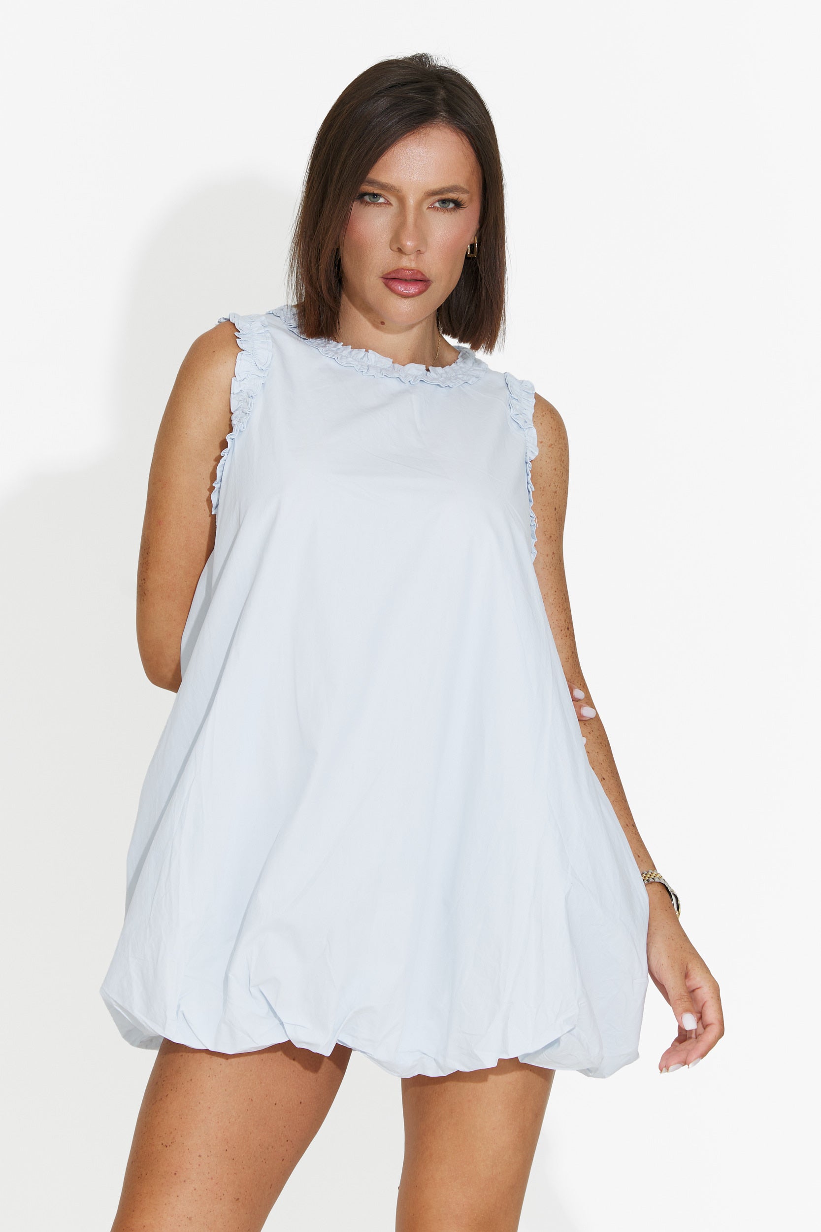Women's short light blue dress Mauricia Bogas