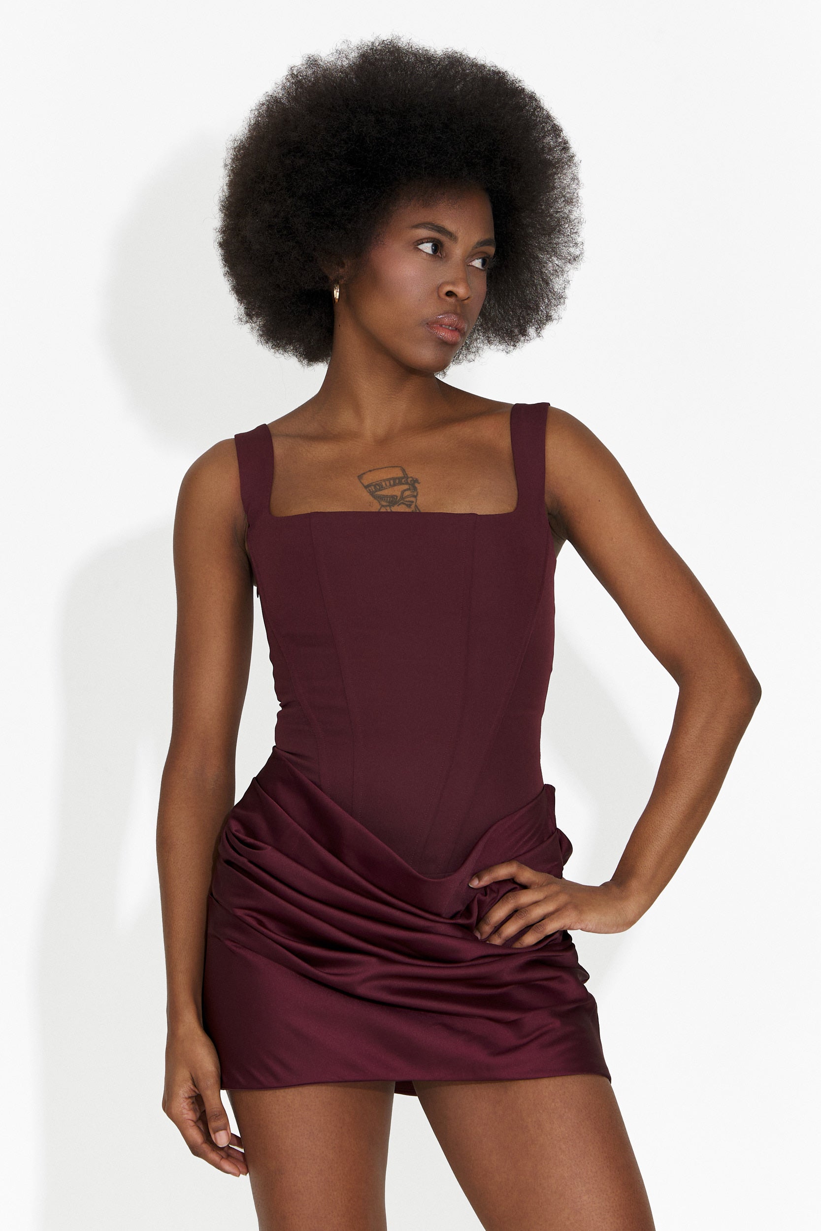 Bogas Gimona Short Burgundy Ladies Dress