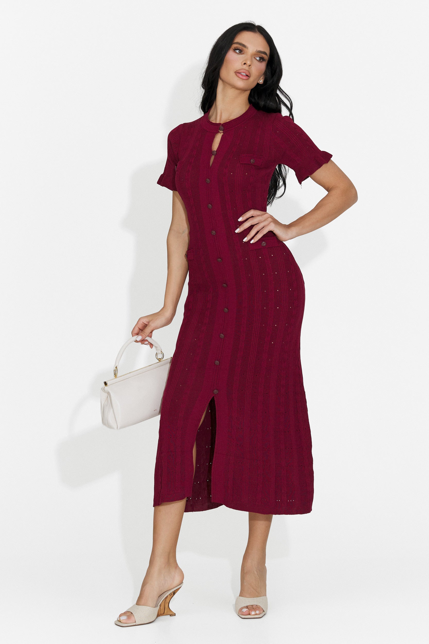 Verioma Bogas Burgundy Short Dress for Women