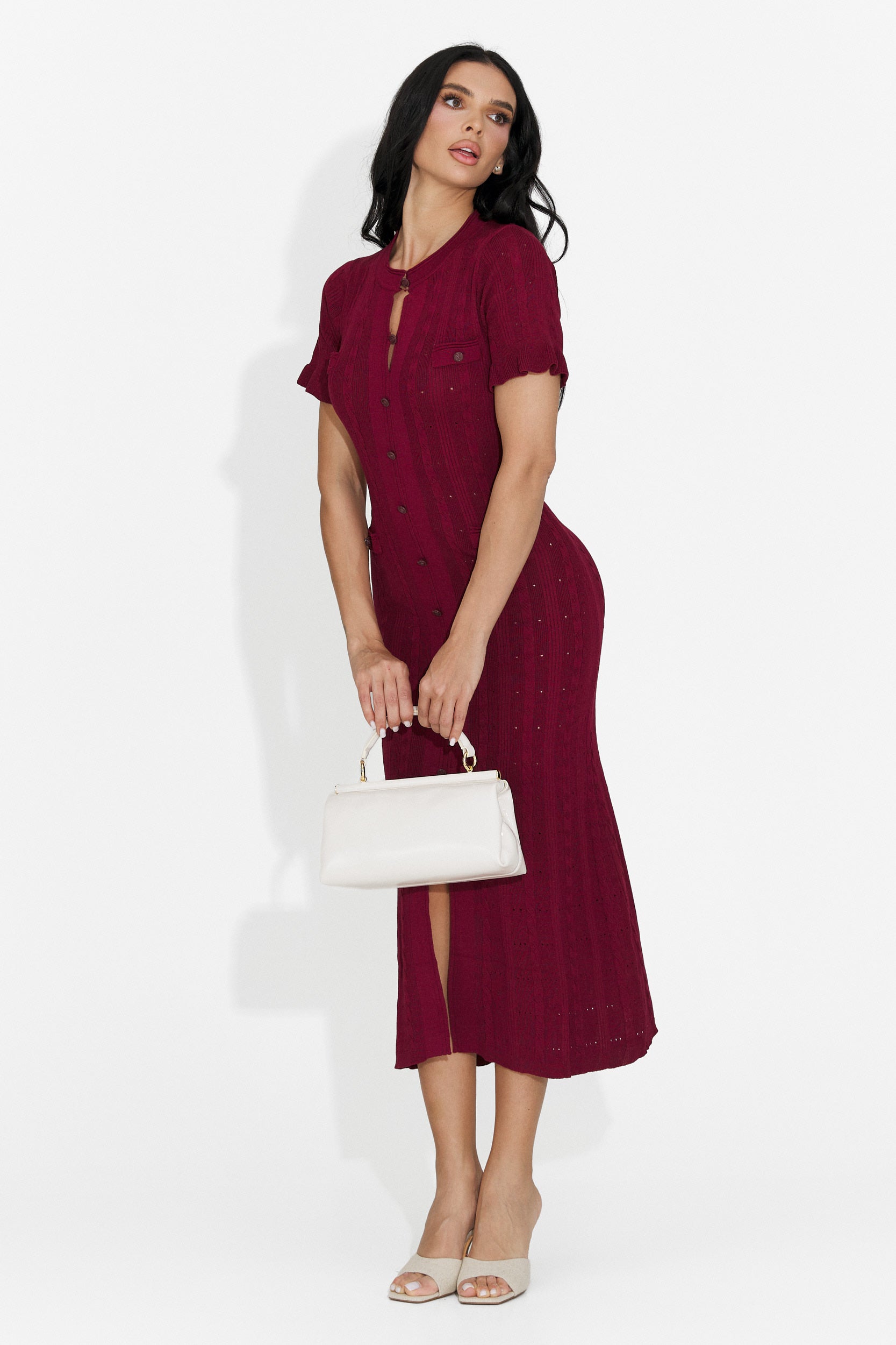 Verioma Bogas Burgundy Short Dress for Women