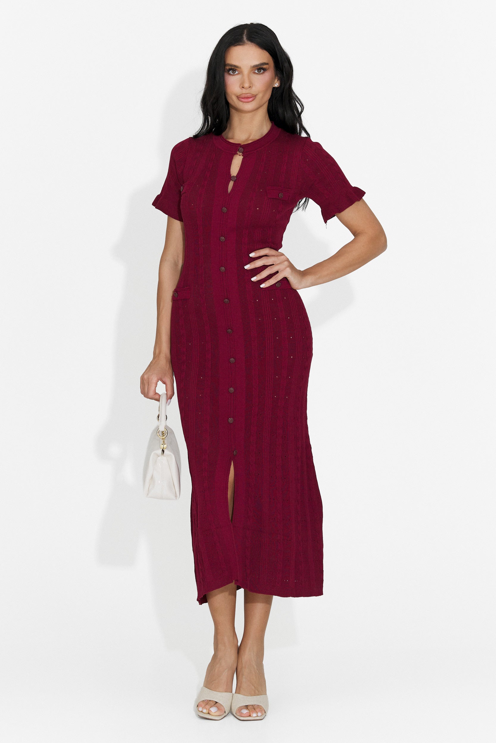 Verioma Bogas Burgundy Short Dress for Women