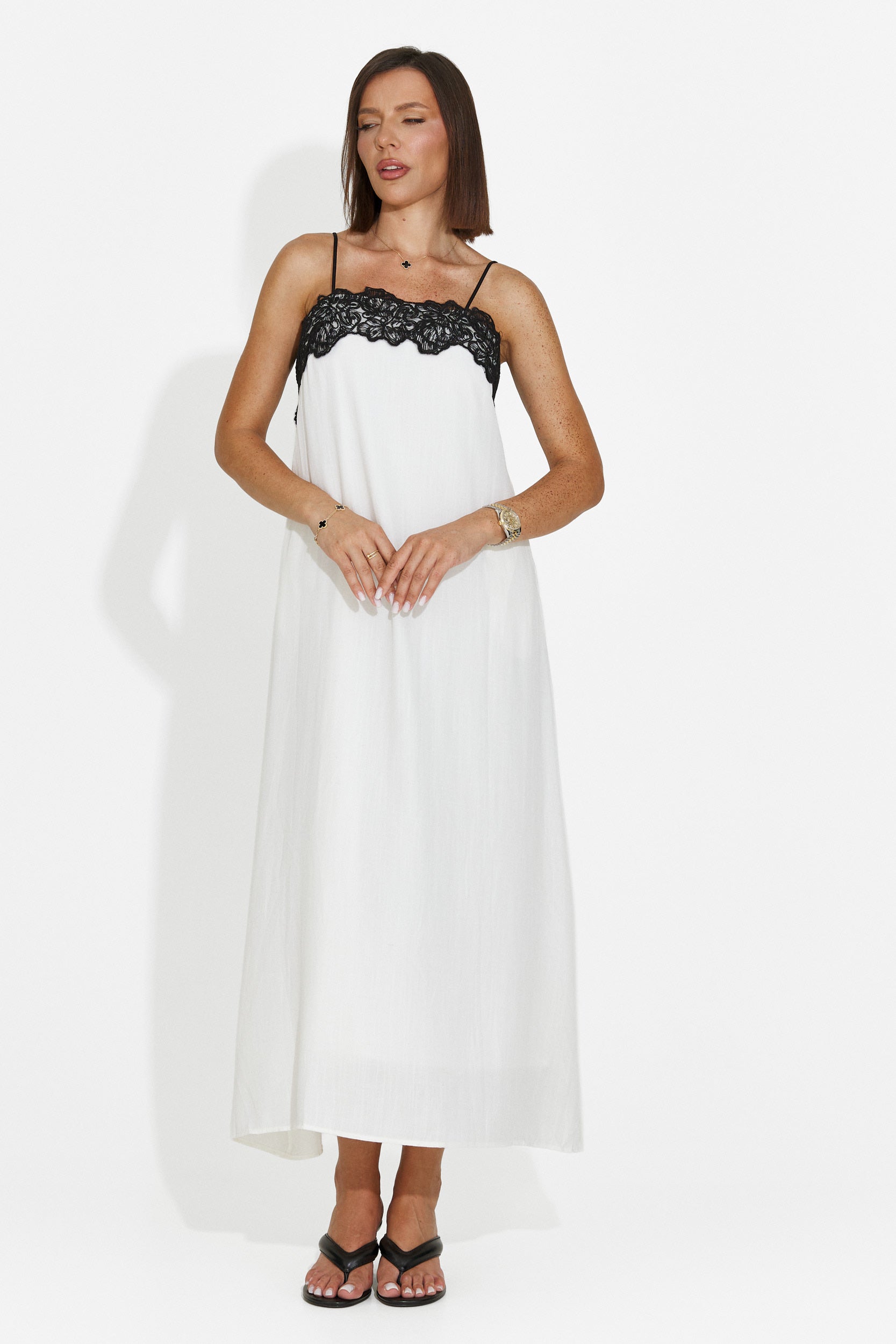 Women's short cream dress Lenisa Bogas