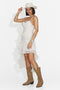 Tuberose Bogas Kurzes Creme Damenkleid
