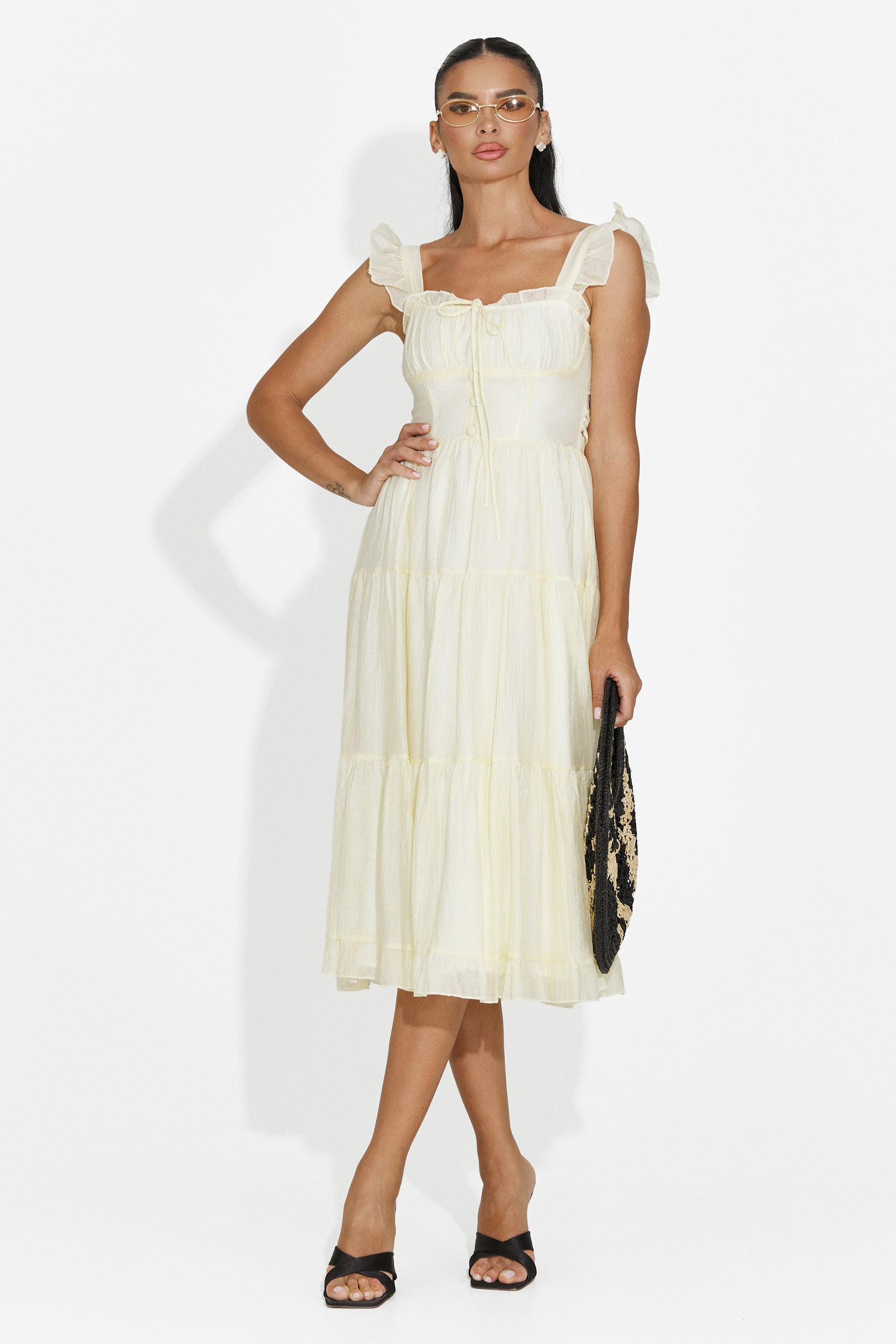 Women's short yellow dress Camenia Bogas