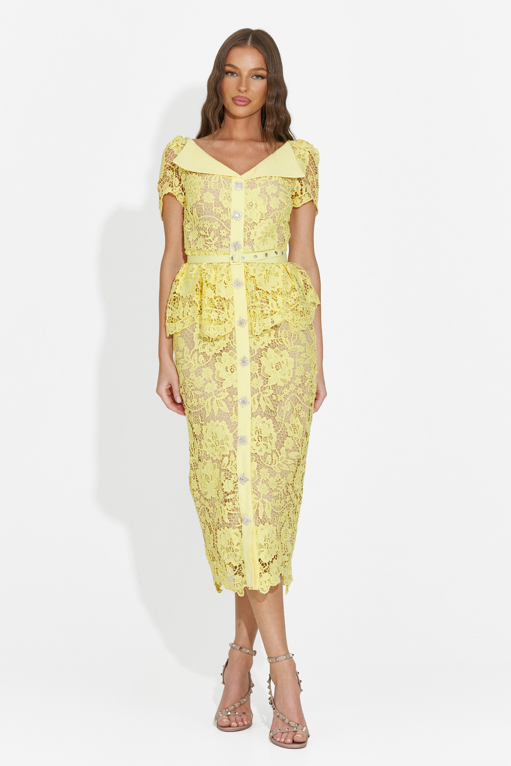 Women's short yellow dress Akaria Bogas