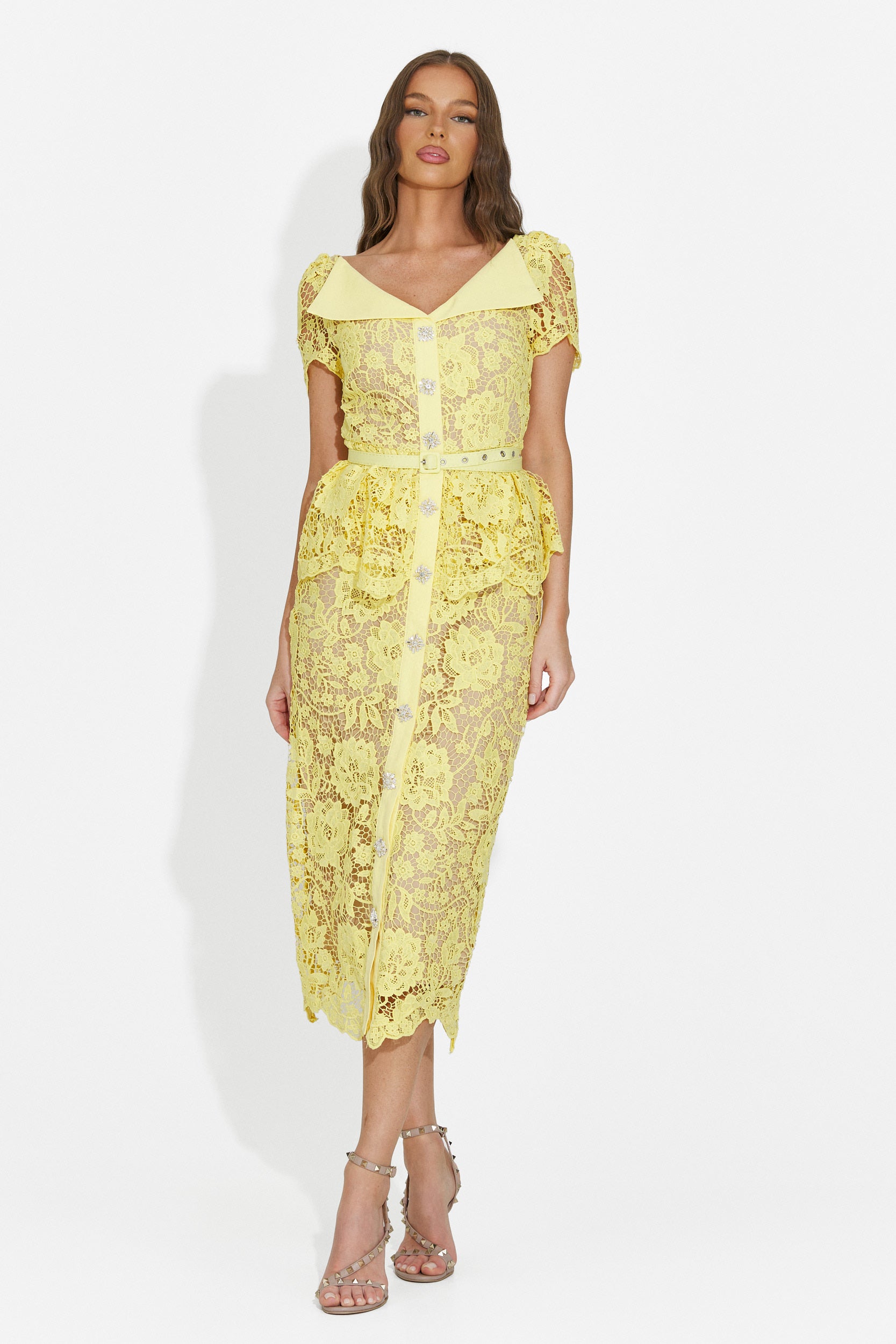 Women's short yellow dress Akaria Bogas