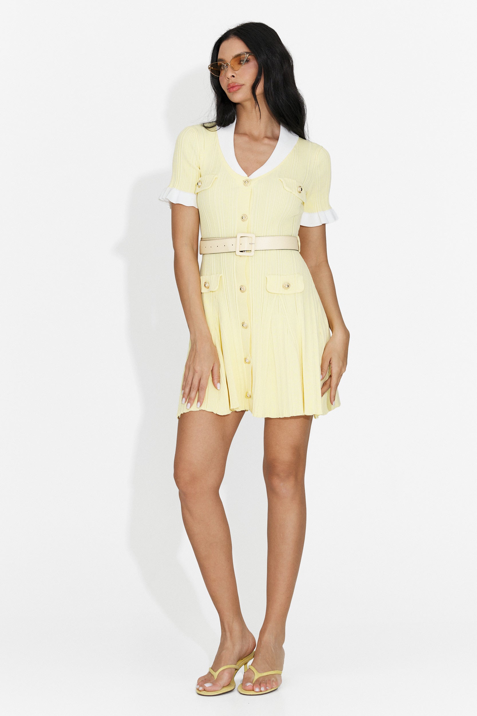 Rochie dama scurta galbena Casanda Bogas