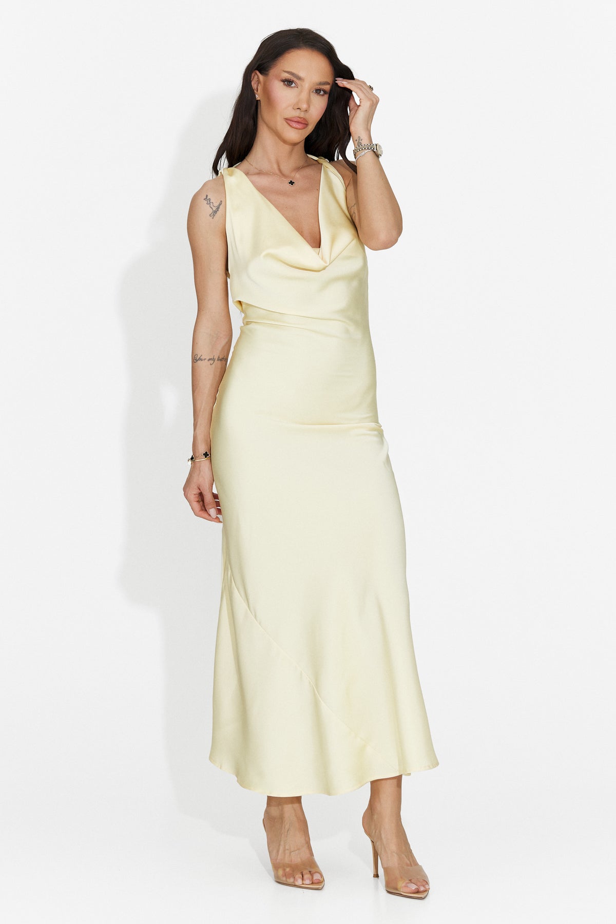 Kurzes gelbes Damenkleid Fabiama Bogas, Bild 5 von 5