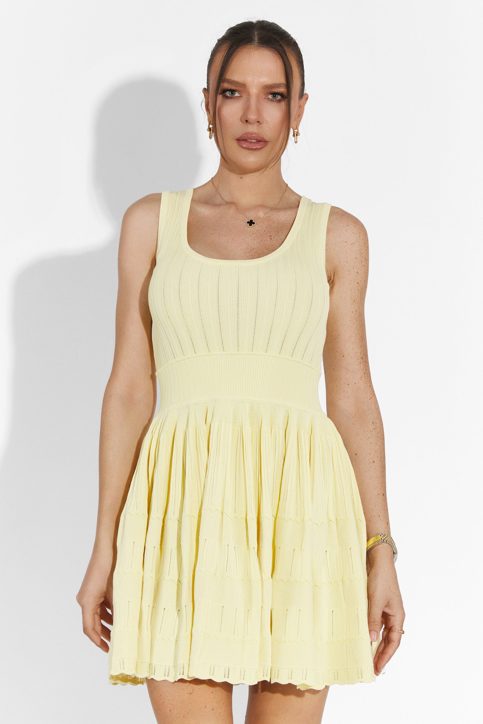 Petite Robe D'été Jaune Fossile En Coton - Taille 6, Longueur Genou - Occasion En Excellent état