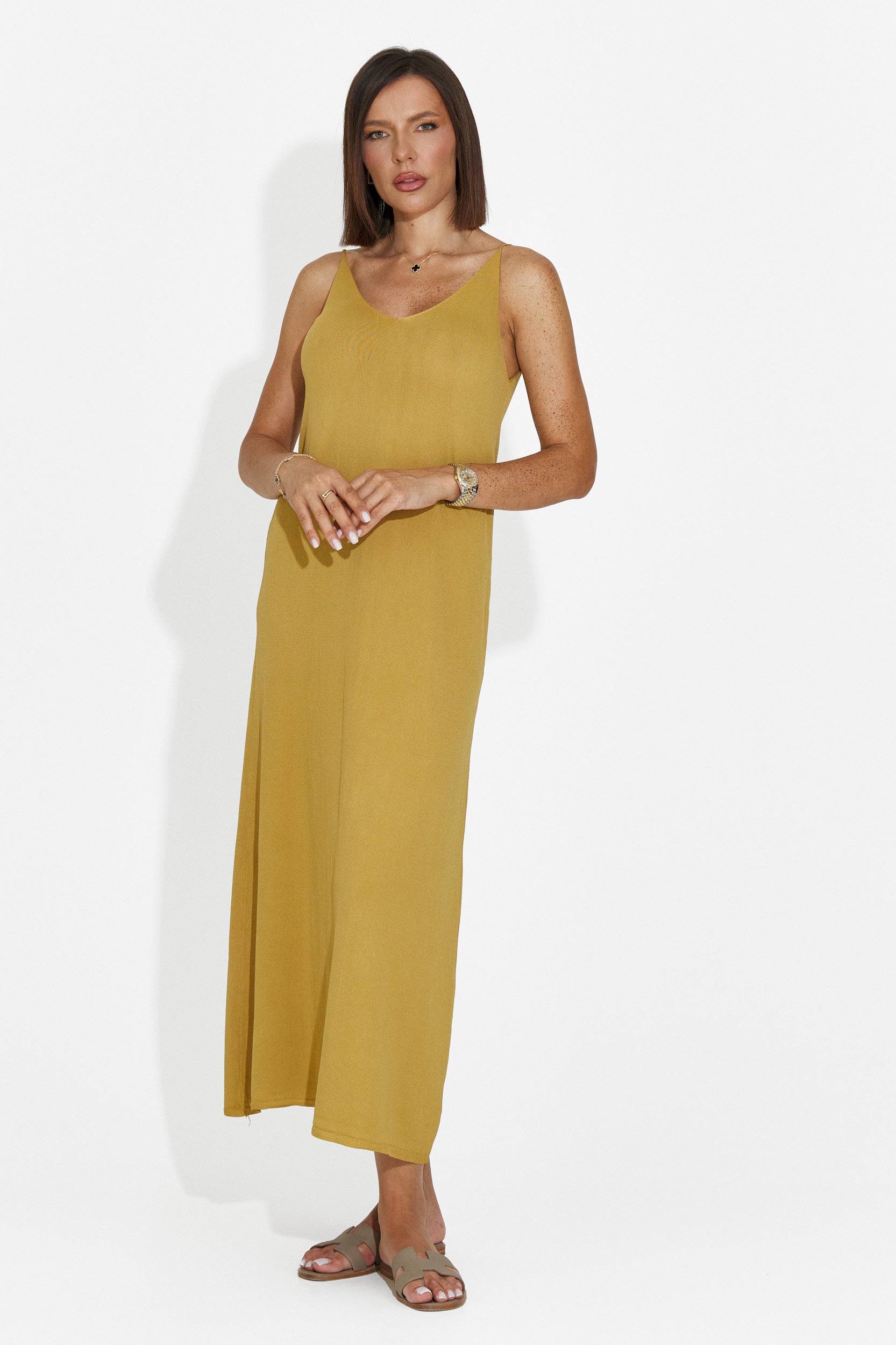 Women's short yellow dress Liorna Bogas