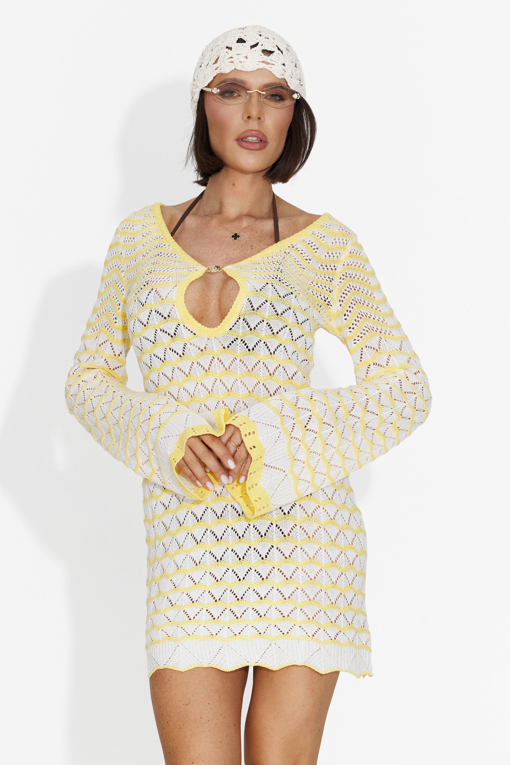 Rochie dama scurta galbena Valerimia Bogas