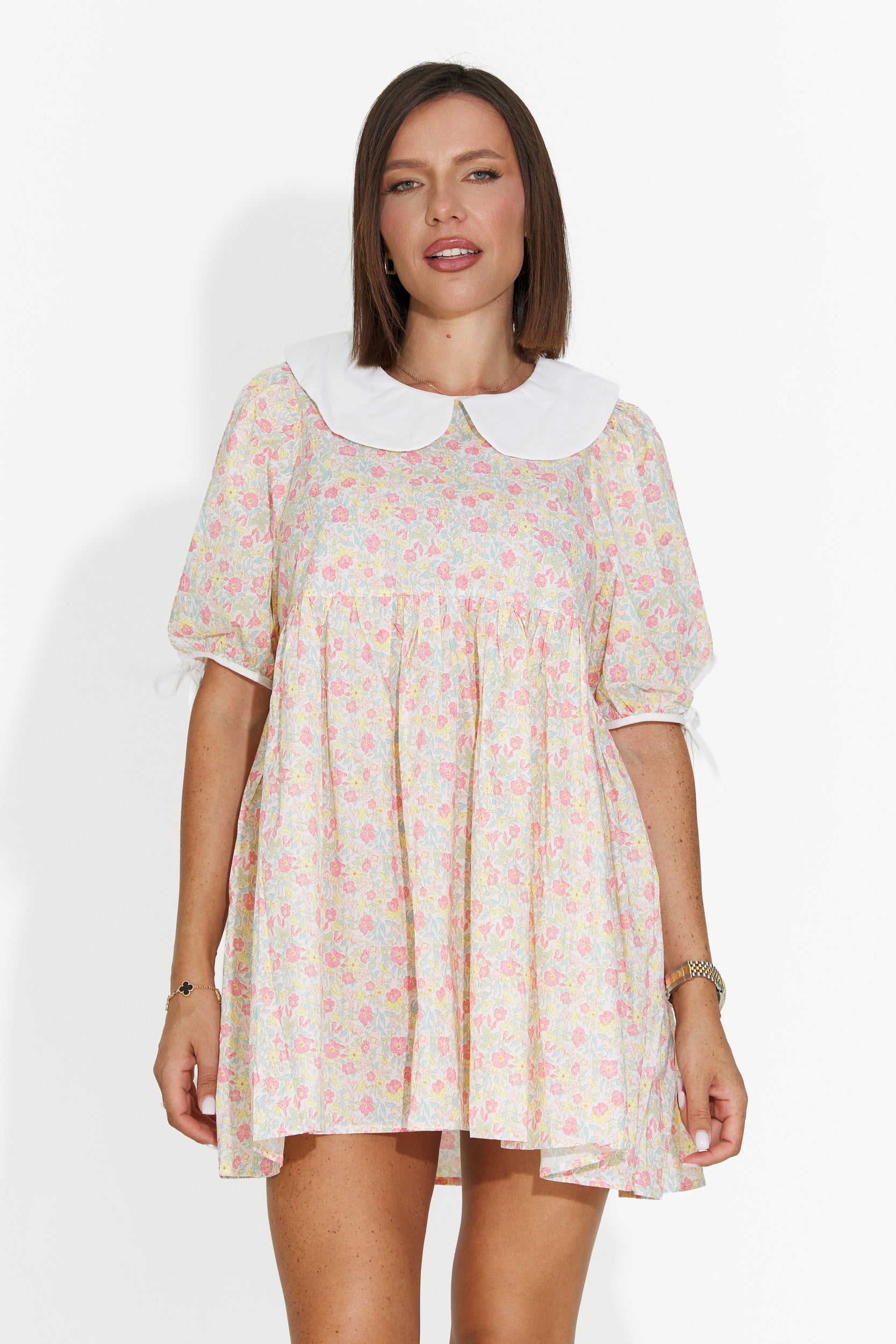 Women's short yellow dress Zelenia Bogas
