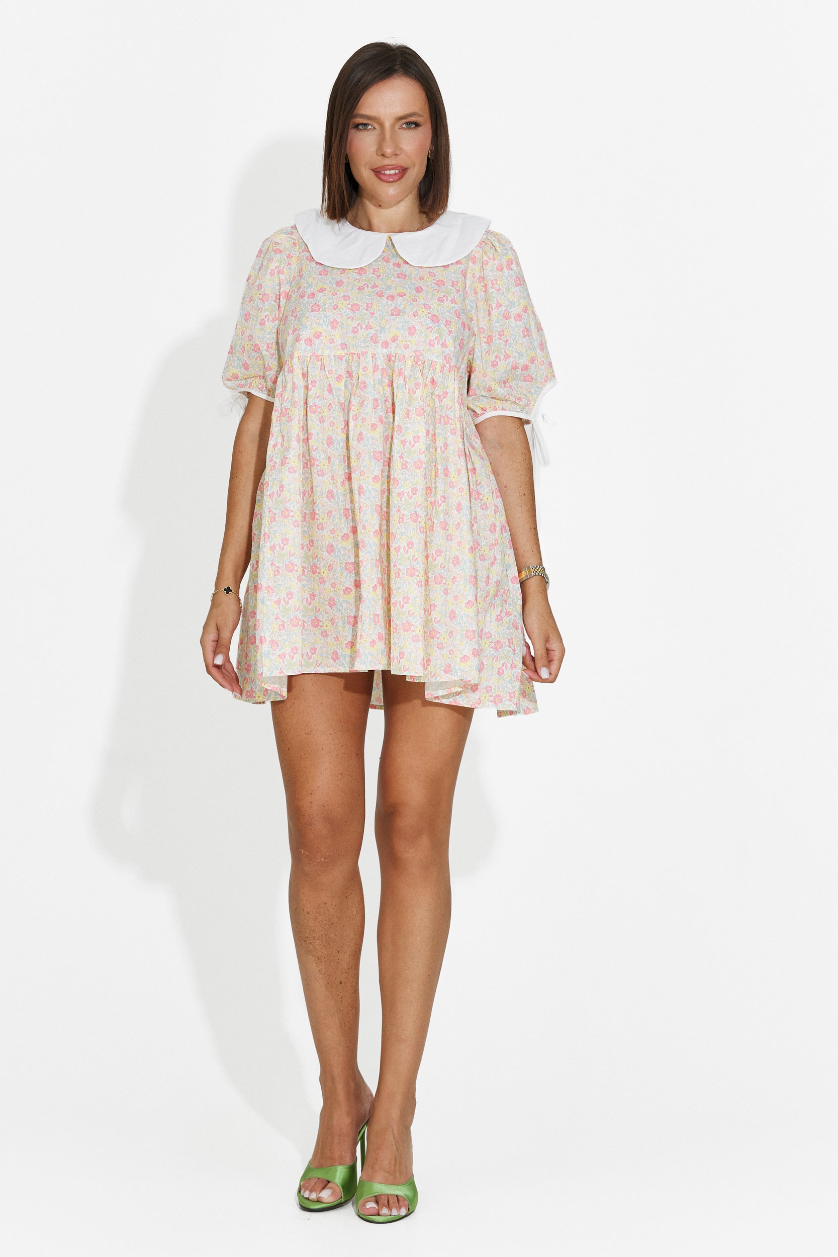Women's short yellow dress Zelenia Bogas