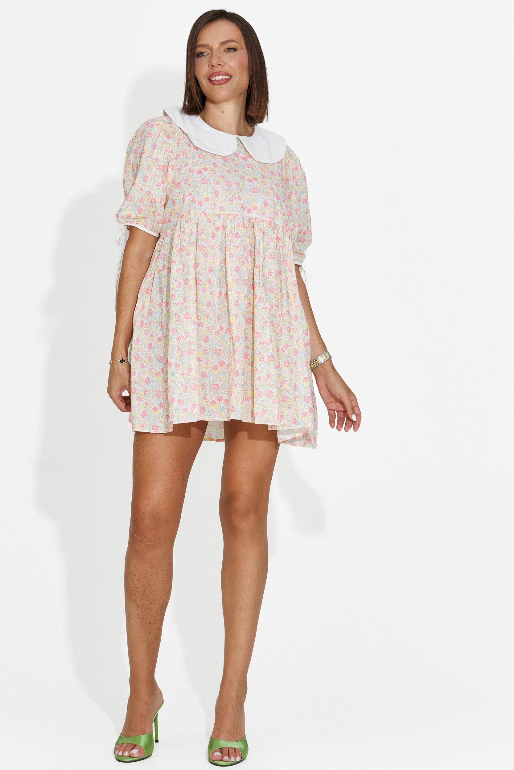 Women's short yellow dress Zelenia Bogas