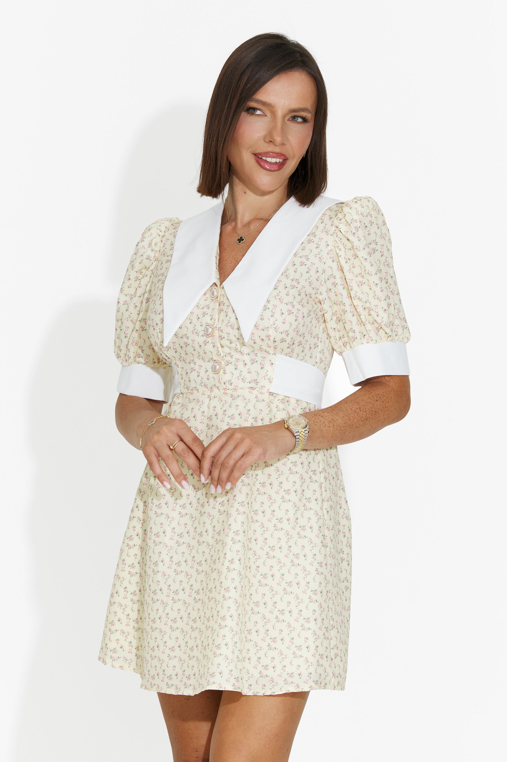 Robe femme courte jaune Zurlia Bogas
