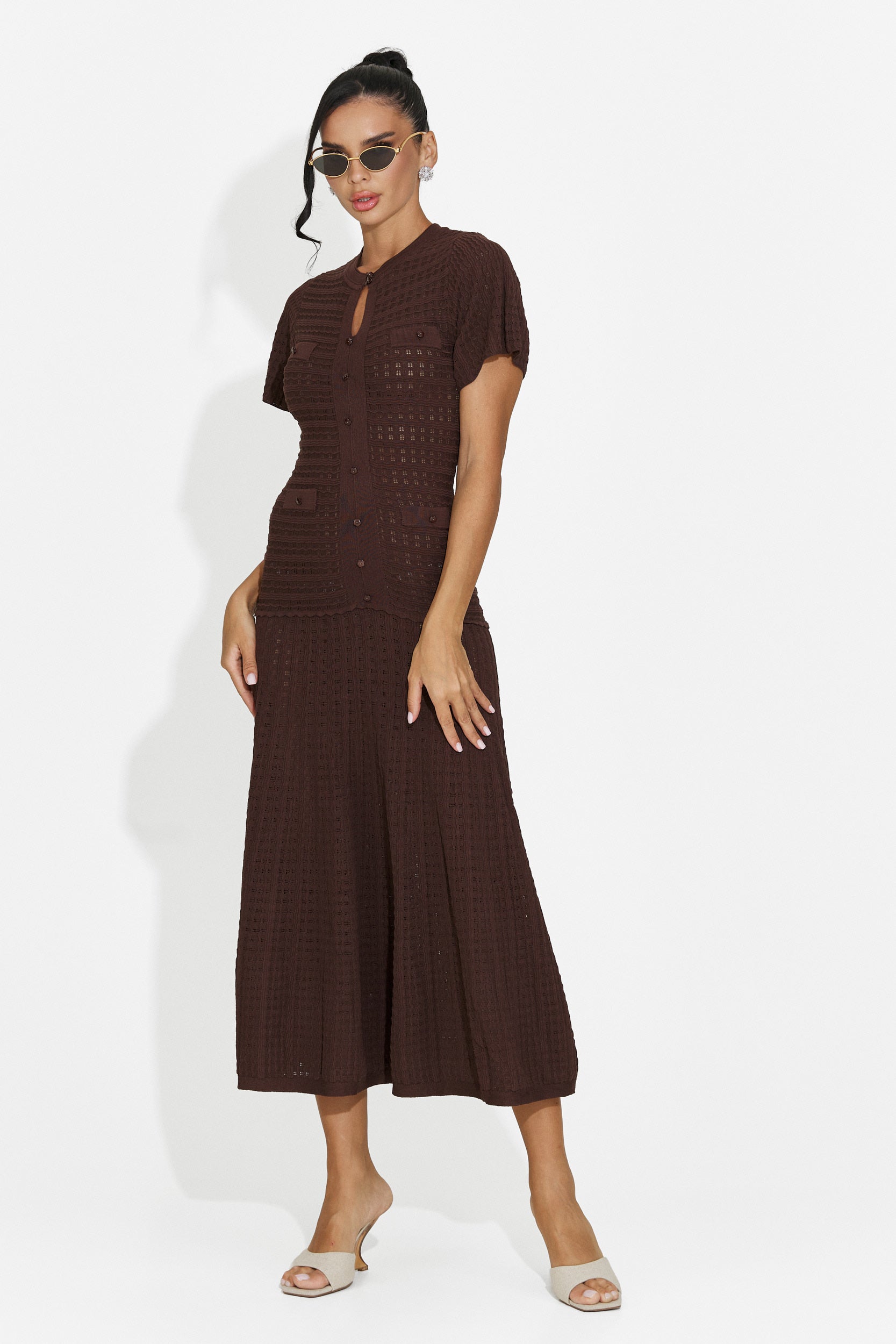Women's short brown dress Azania Bogas