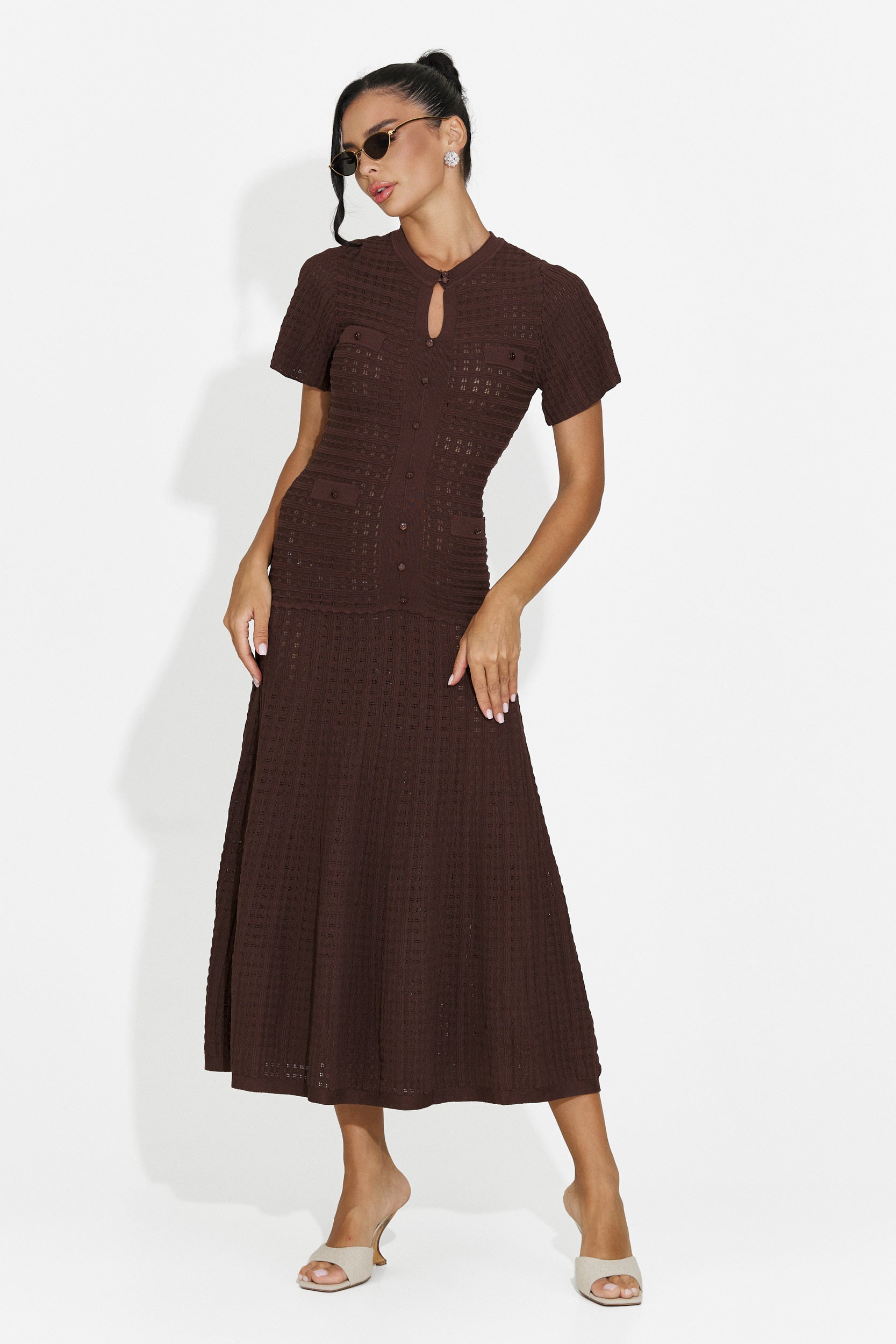 Women's short brown dress Azania Bogas