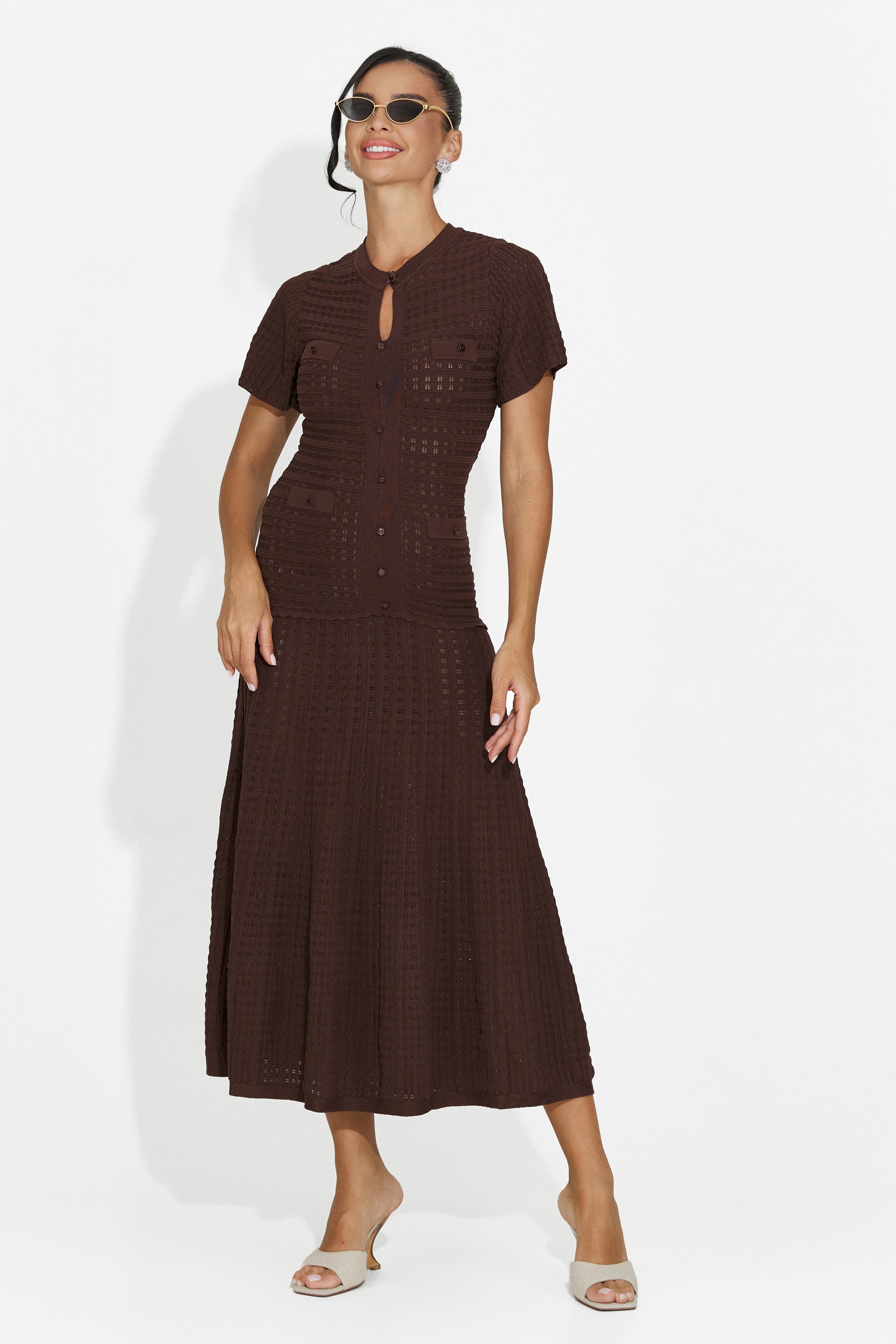 Women's short brown dress Azania Bogas