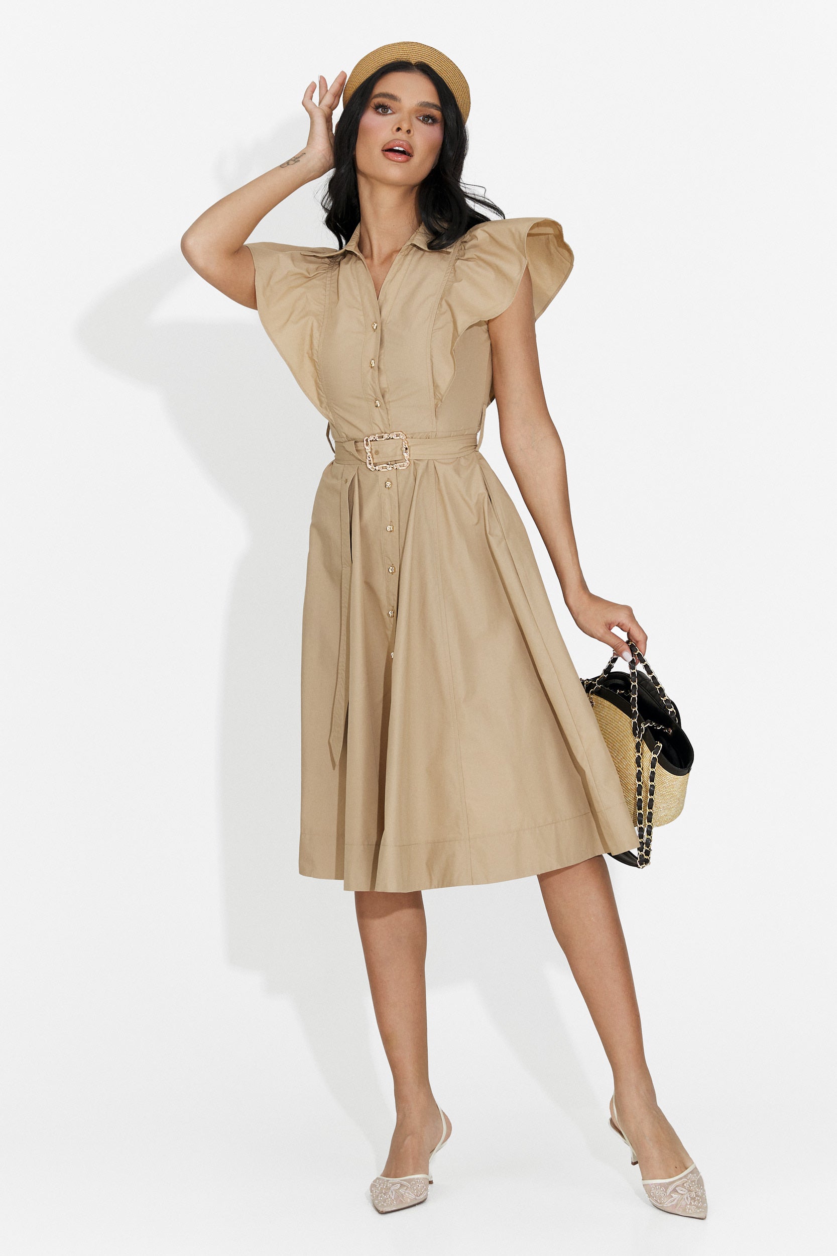 Rochie dama scurta maro Elerya Bogas