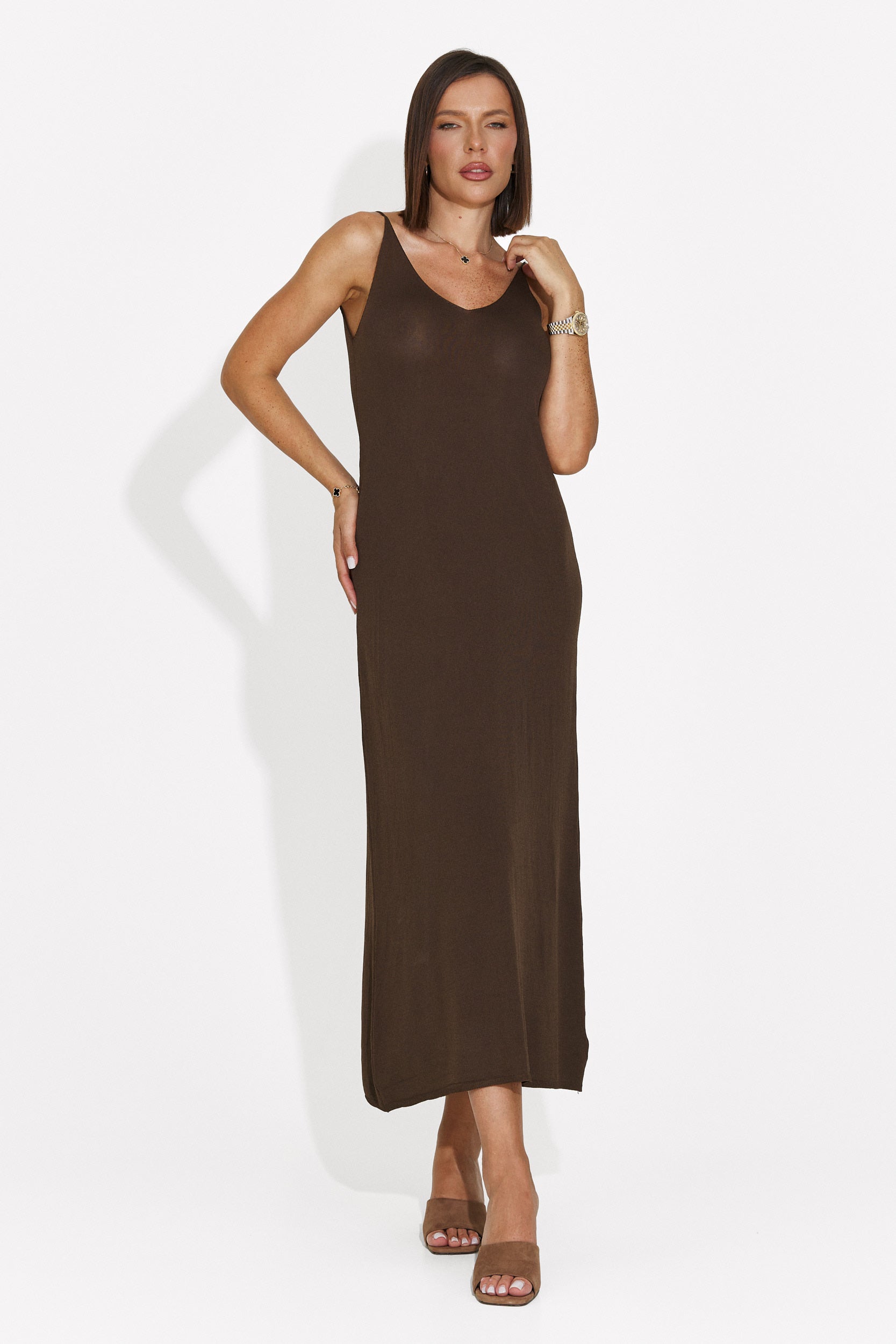 Vestido corto de mujer marrón Liorna Bogas