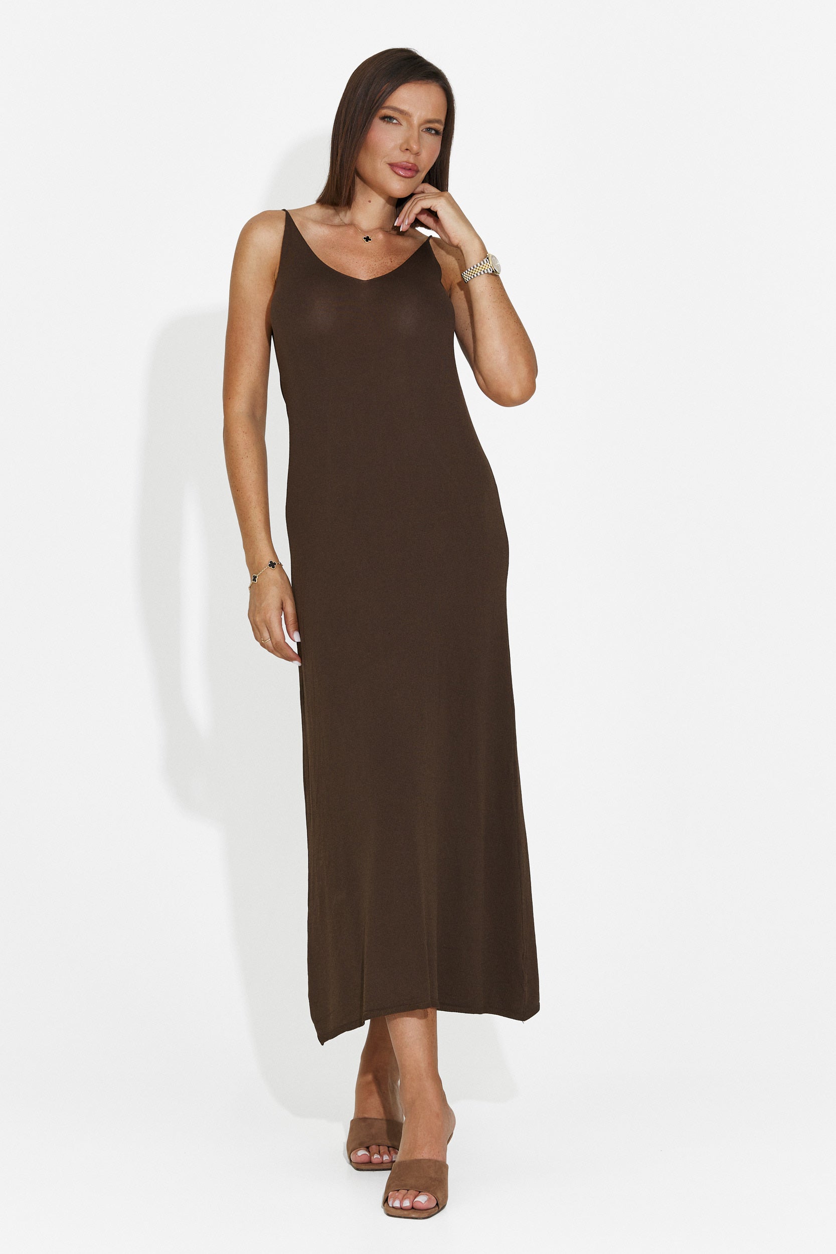 Vestido corto de mujer marrón Liorna Bogas