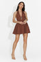 Rochie dama scurta maro Raselia Bogas