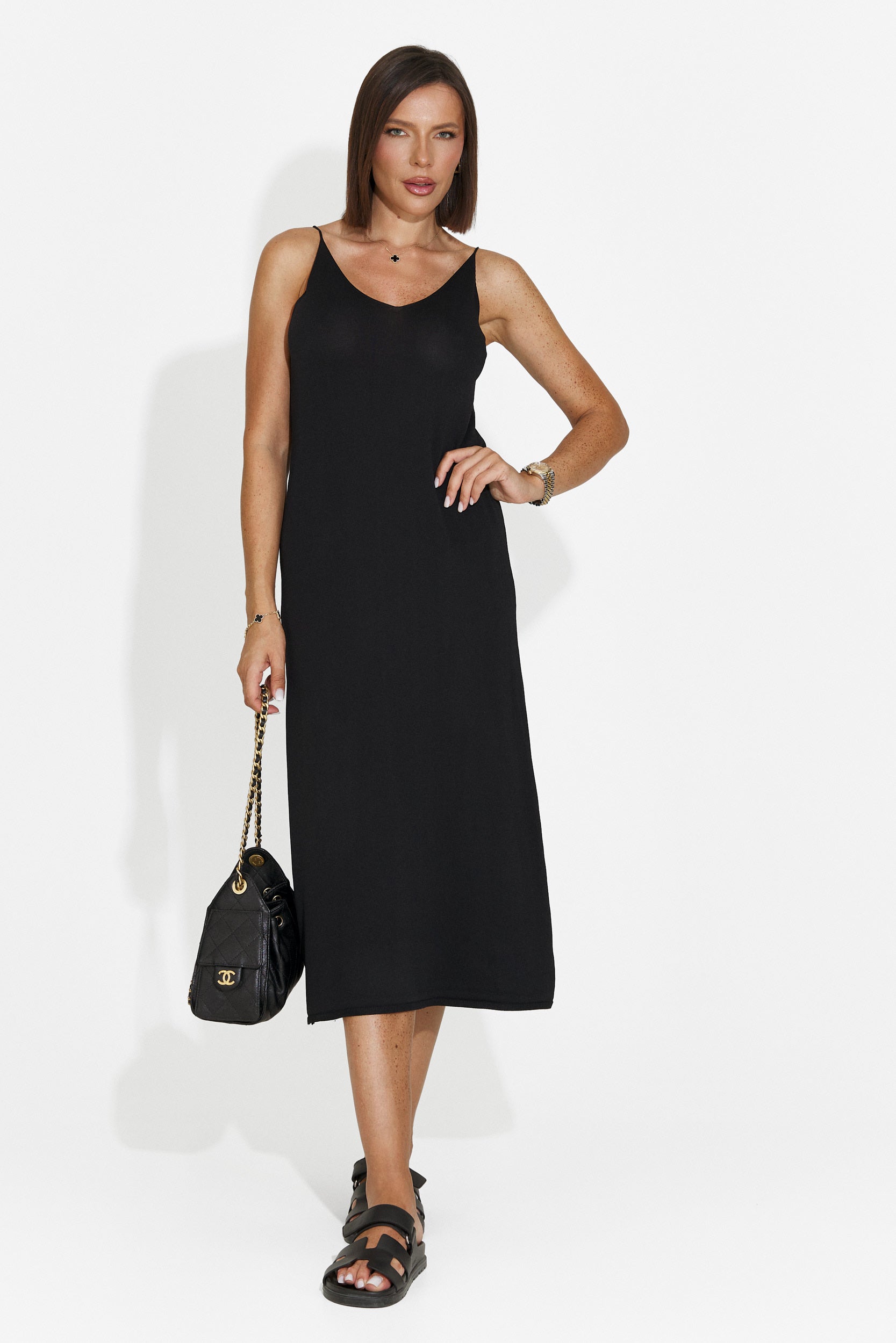 Short black women's dress Liorna Bogas