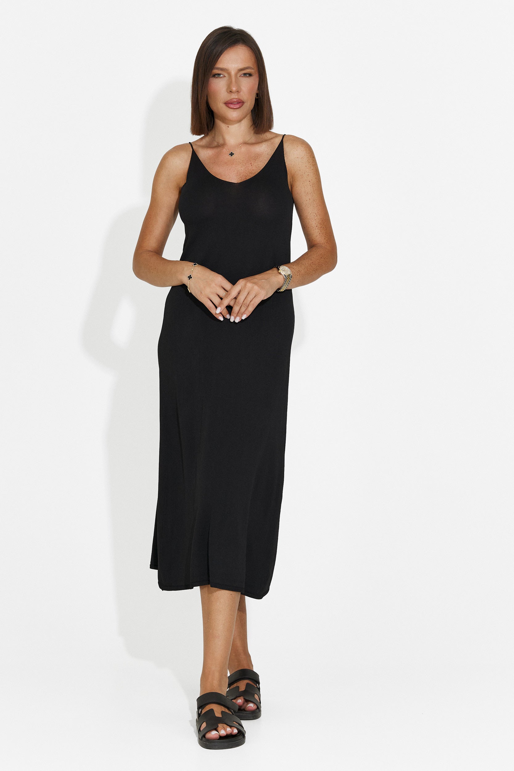 Short black women's dress Liorna Bogas