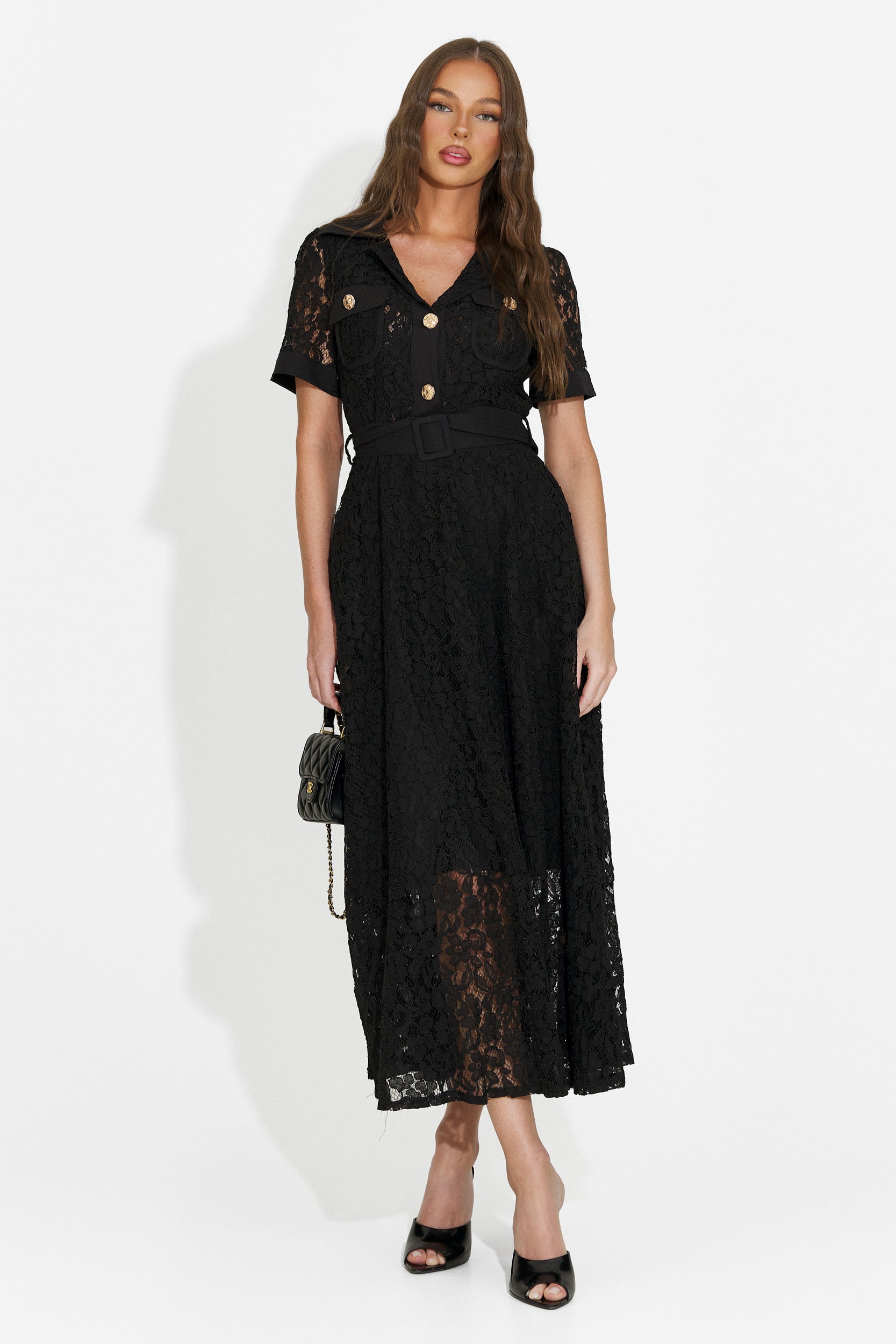 Women's long black dress Vosira Bogas