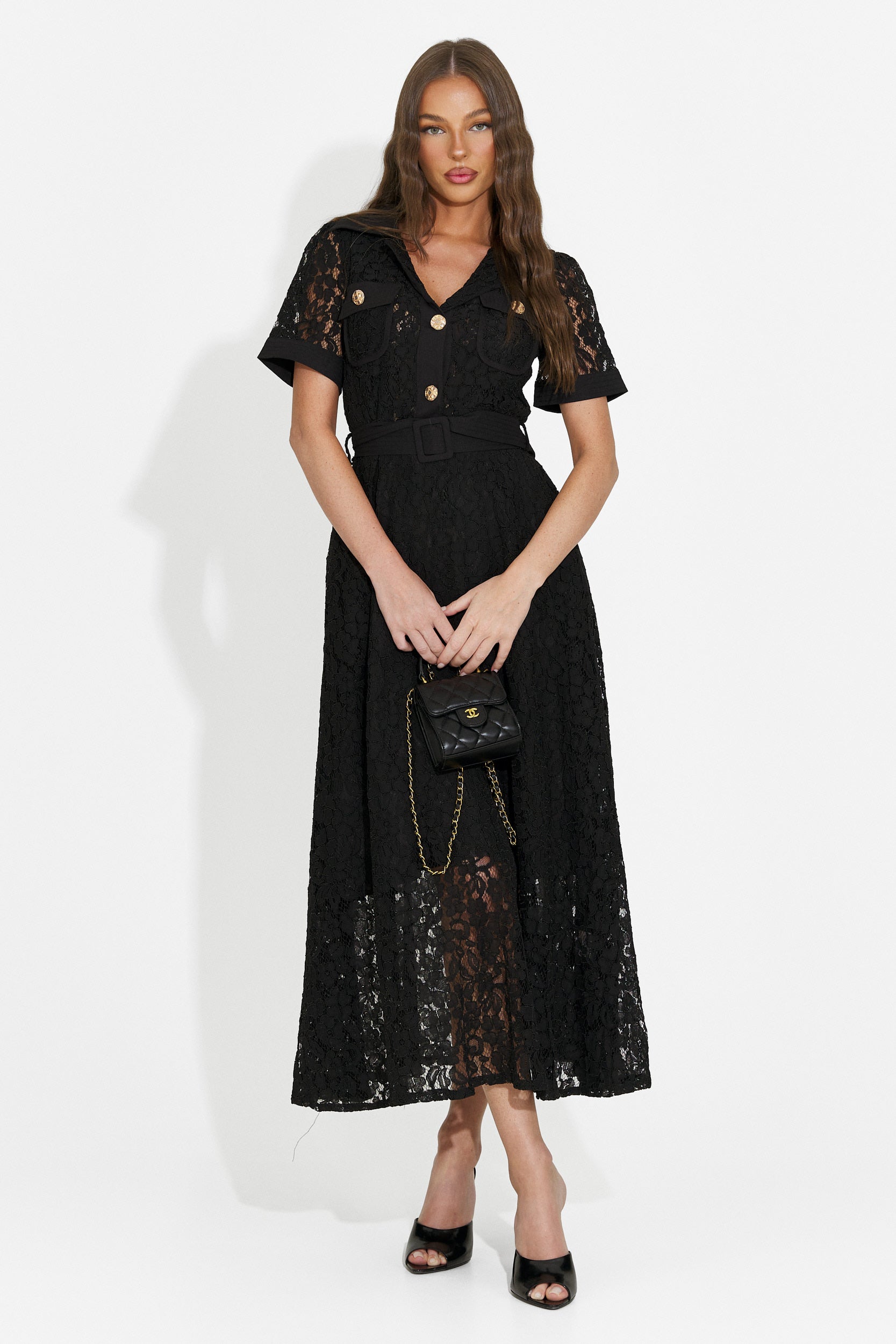Women's long black dress Vosira Bogas