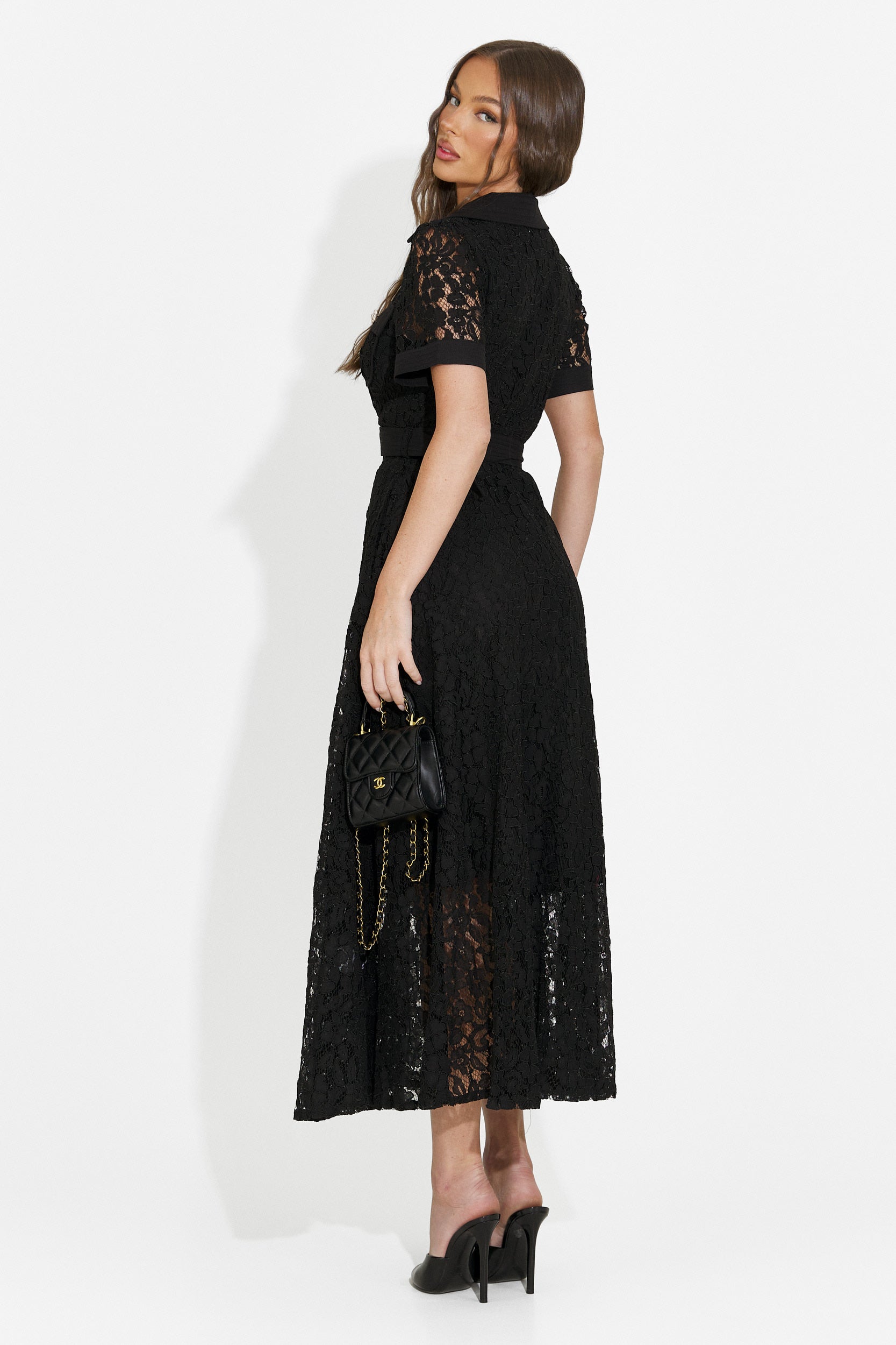 Women's long black dress Vosira Bogas
