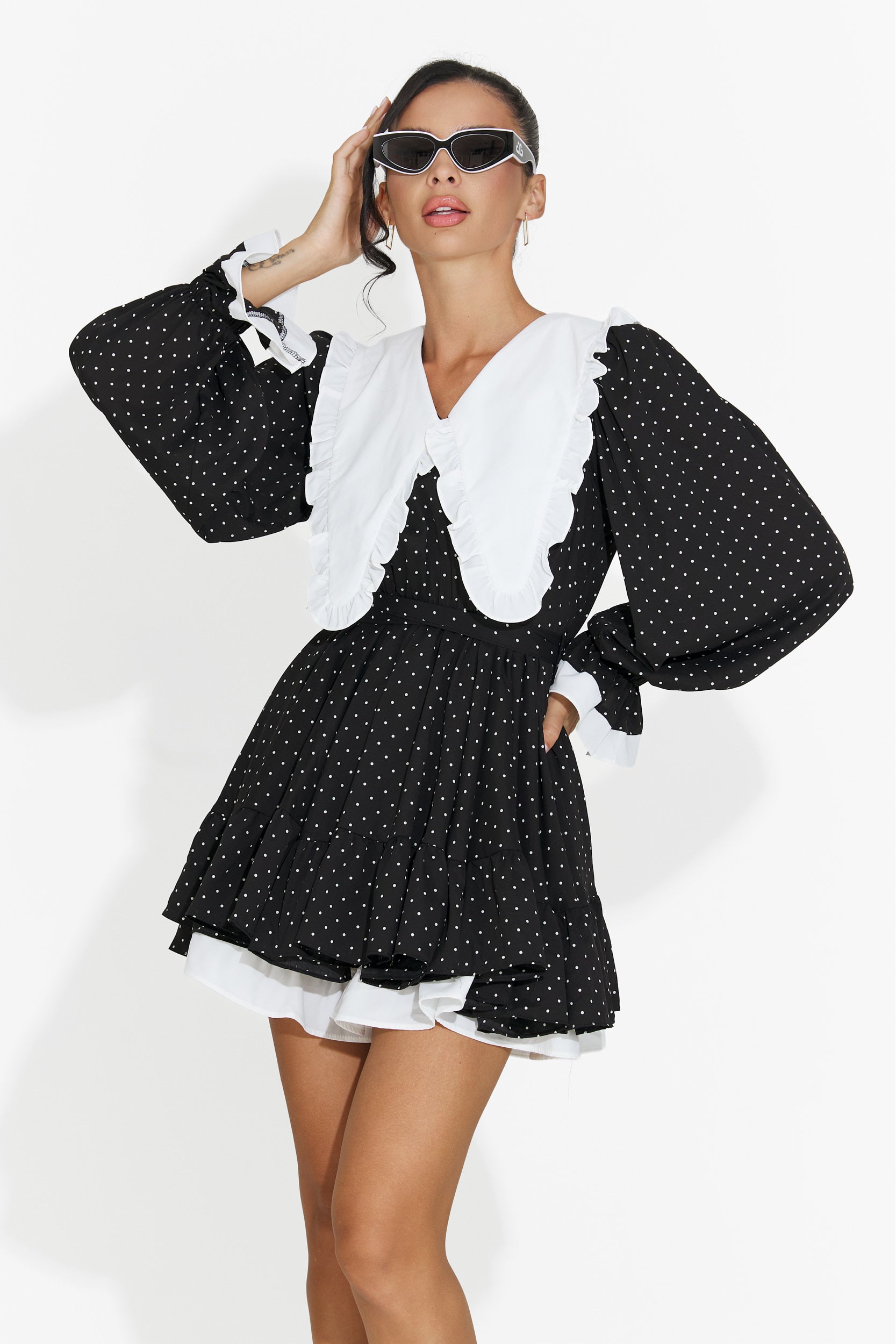 Vestido corto negro de mujer Yucana Bogas