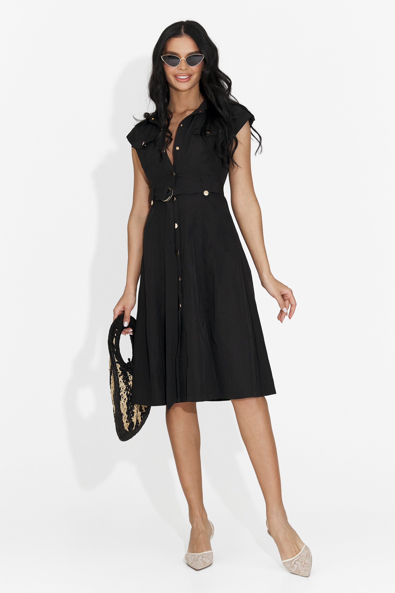 Vestido corto negro para mujer Yaldea Bogas