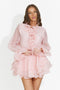 Women's short peach dress Fineta Bogas
