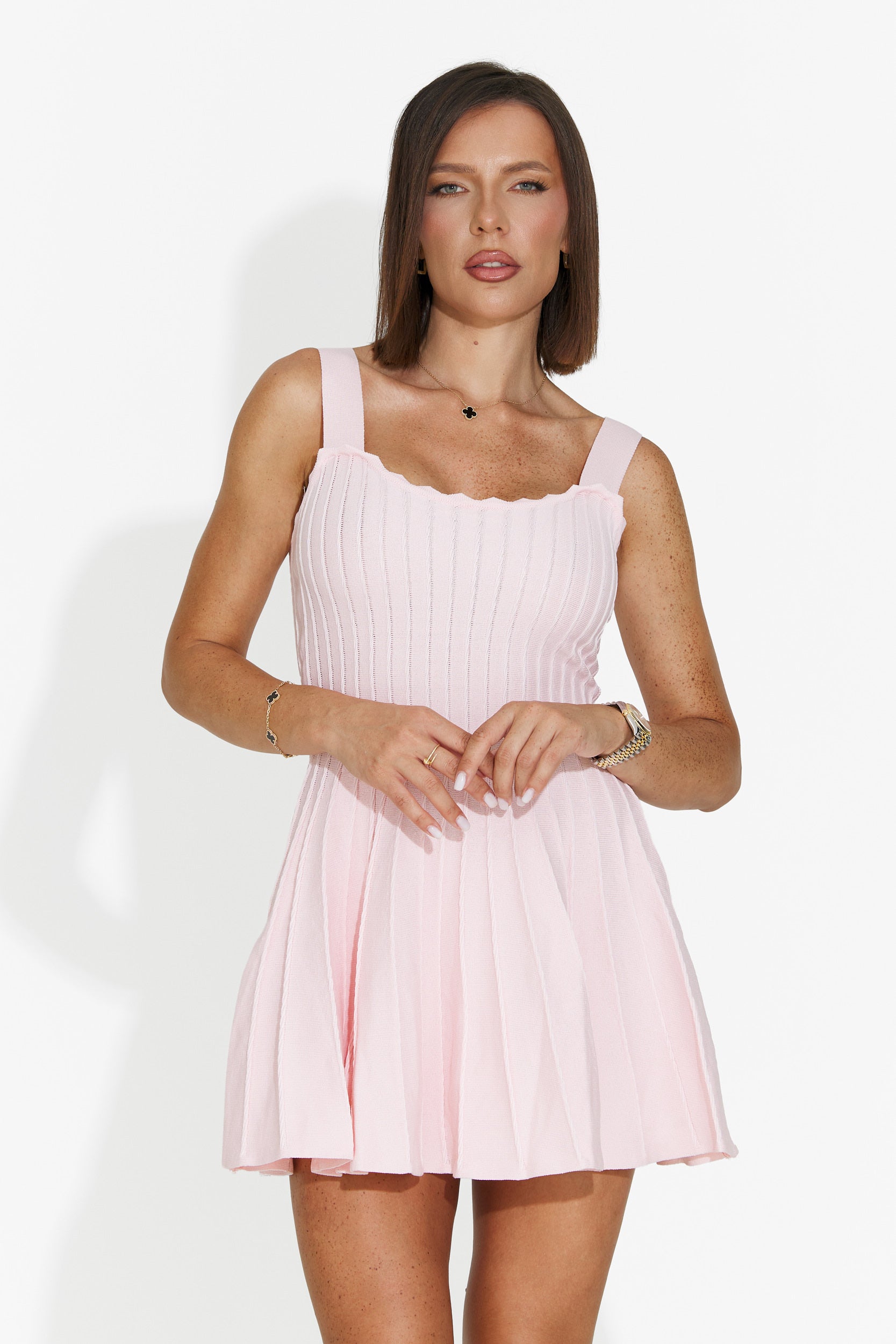 Short pink women's dress Sirinia Bogas