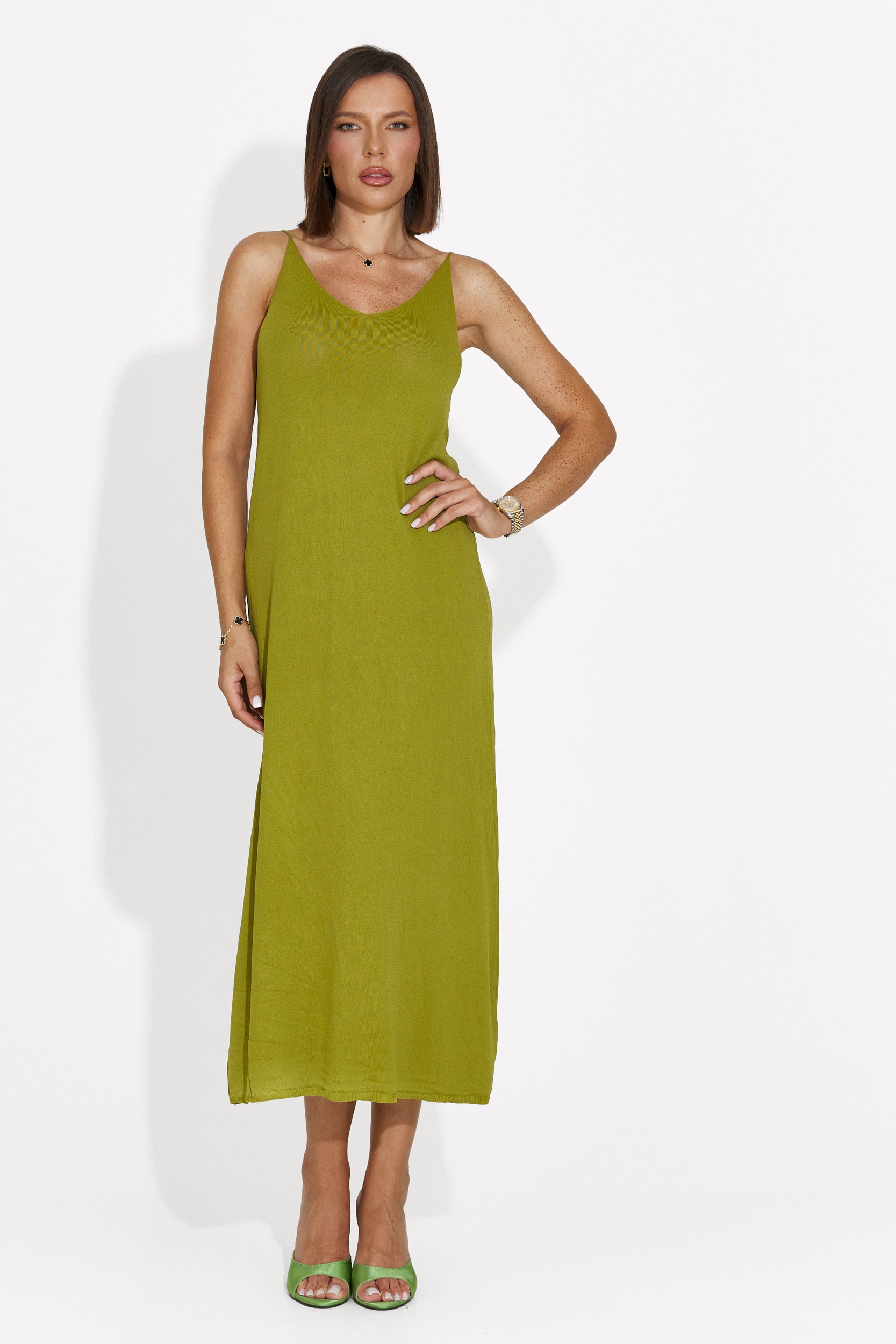 Women's short green dress Liorna Bogas