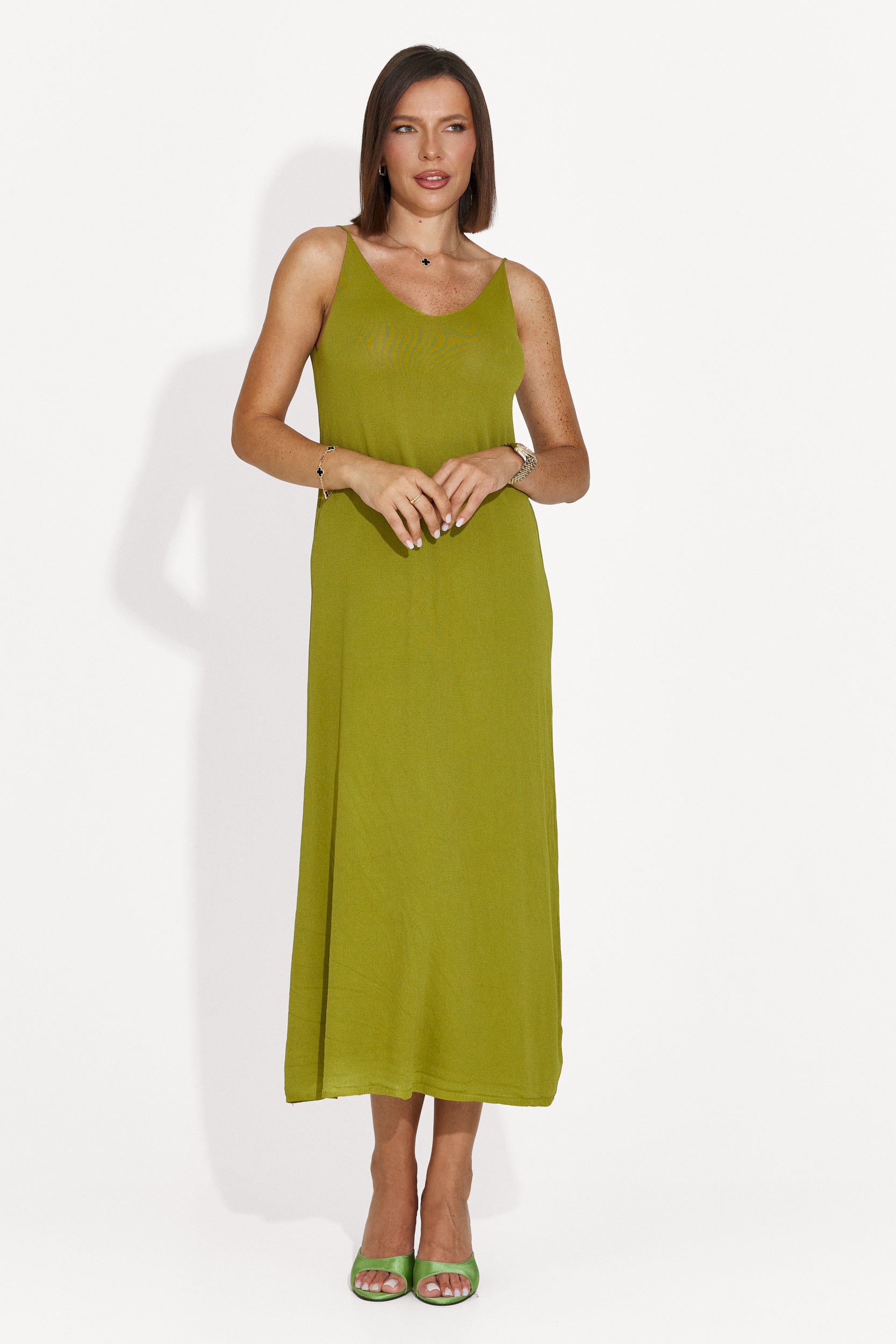 Women's short green dress Liorna Bogas
