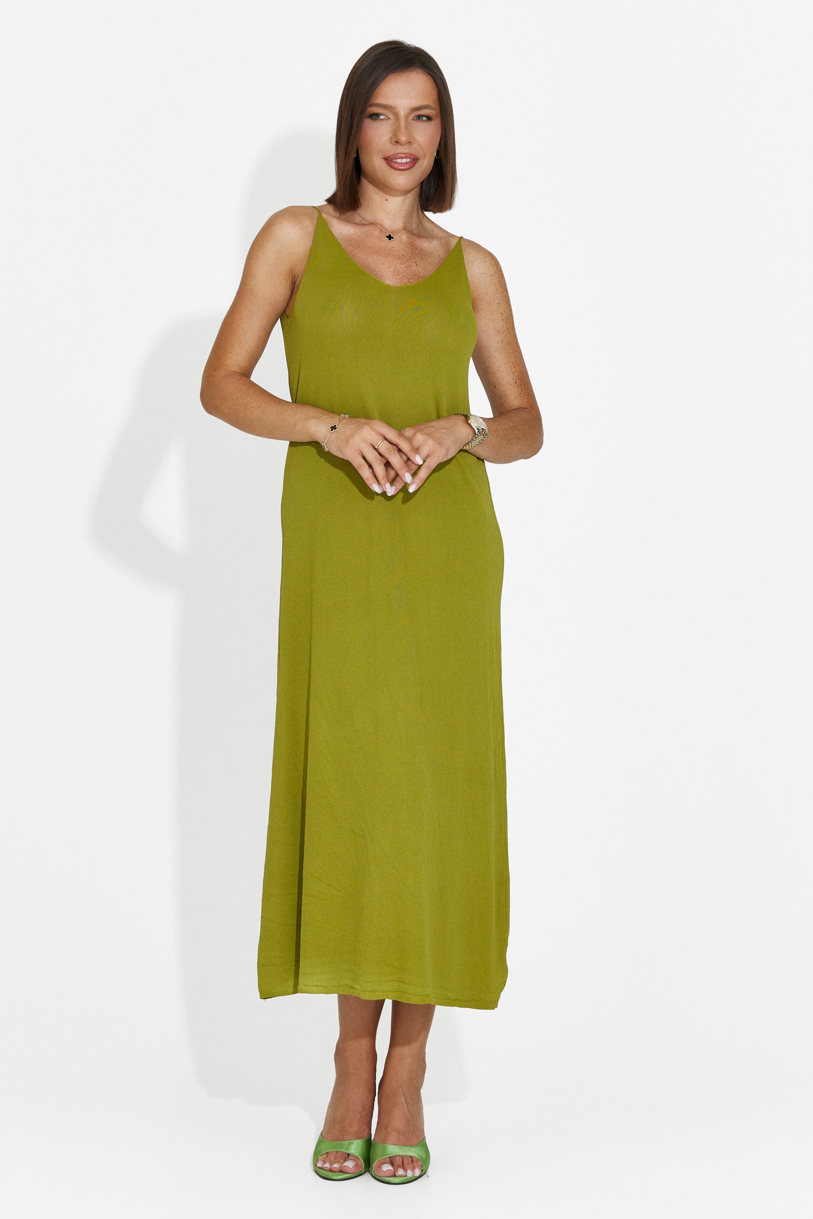 Women's short green dress Liorna Bogas